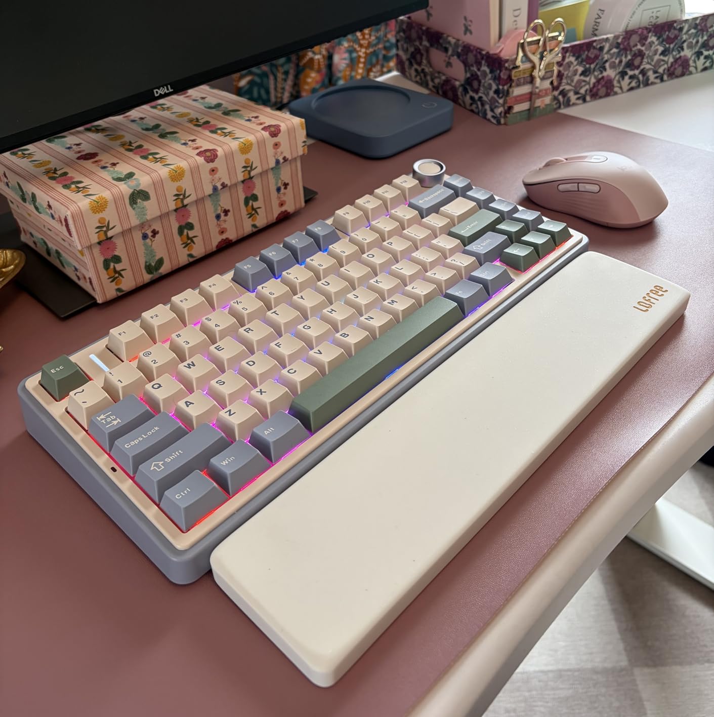 AULA F75 75% Wireless Mechanical Keyboard, Hot Swappable Creamy Keyboard, Pre-lubed Reaper Switches, 2.4GHz/Type-C/BT5.0, RGB Backlit Gaming Keyboards(White & Blue) customer photo 1