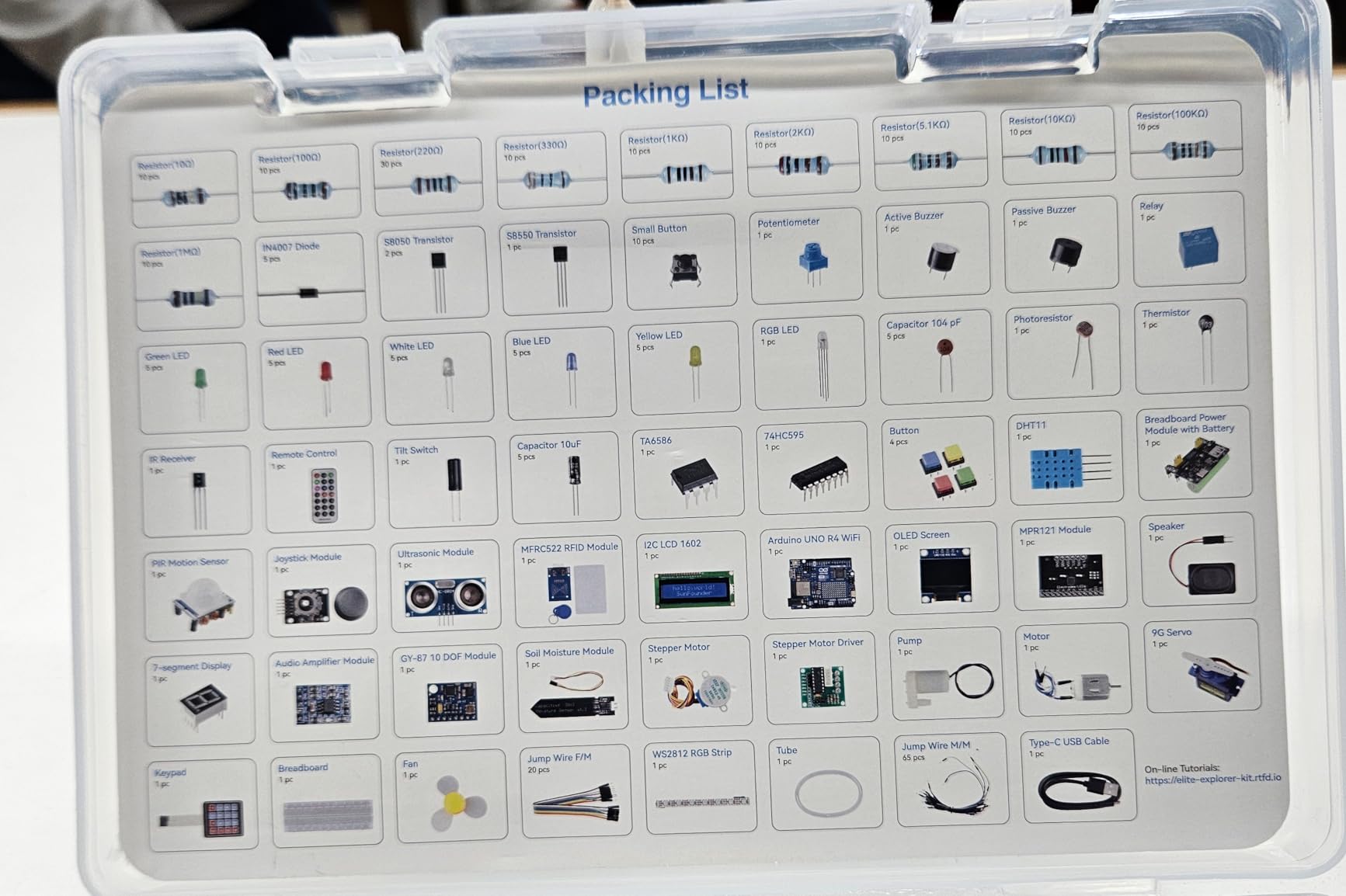 Elite Explorer Kit with Original Arduino Uno R4 WiFi, RoHS Compliant, Bluetooth IoT ESP32 IIC LCD1602 OLED, Super Starter Kit, Online Tutorials & Video Courses for Beginners & Engineers customer photo 2