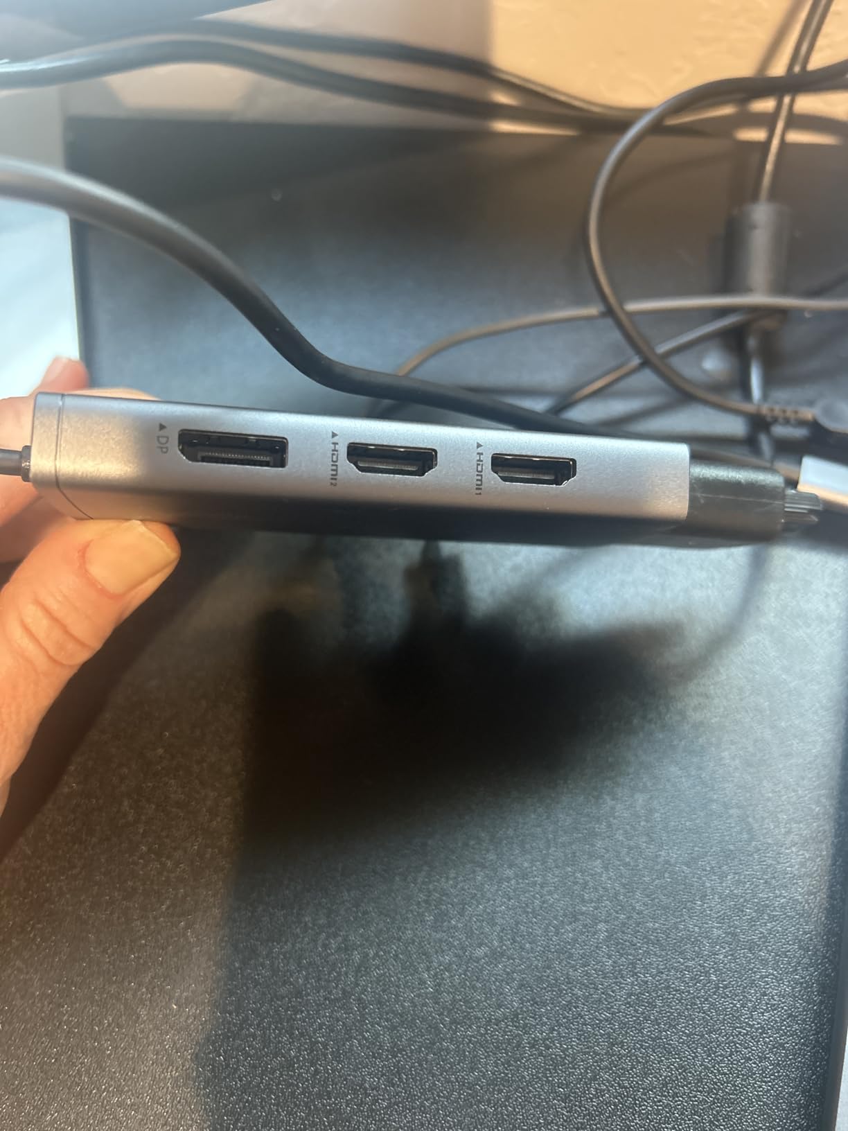 USB C Docking Station Dual Monitor Adapter for Dell HP, Laptop Docking Station 3 Monitors Quad Display USB C Hub Dongle to 4K HDMI+DP+VGA,3 USB2.0,100W PD,8 in 1 Thunderbolt Dock for Lenovo,Surface customer photo 2