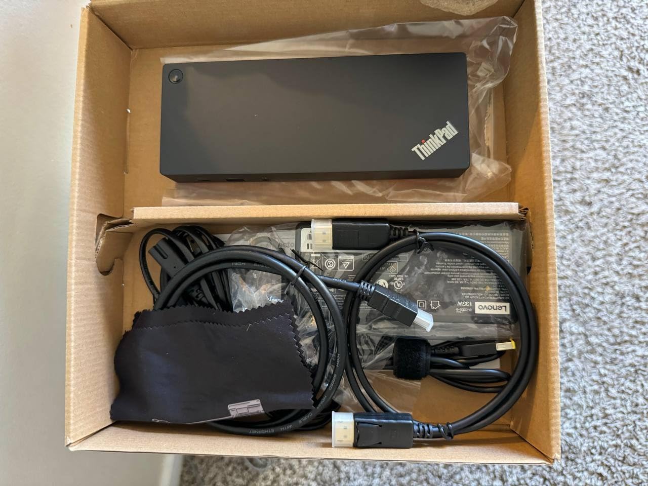 40AF0135US Lenovo Docking Station Dual Monitor Hybrid USB-C with USB-A - 1 Year Warranty, Thinkpad Dock w/ 135W Adapter, ANYHDD HDMI, DisplayPort, USB-C Cables, Cloth customer photo 2