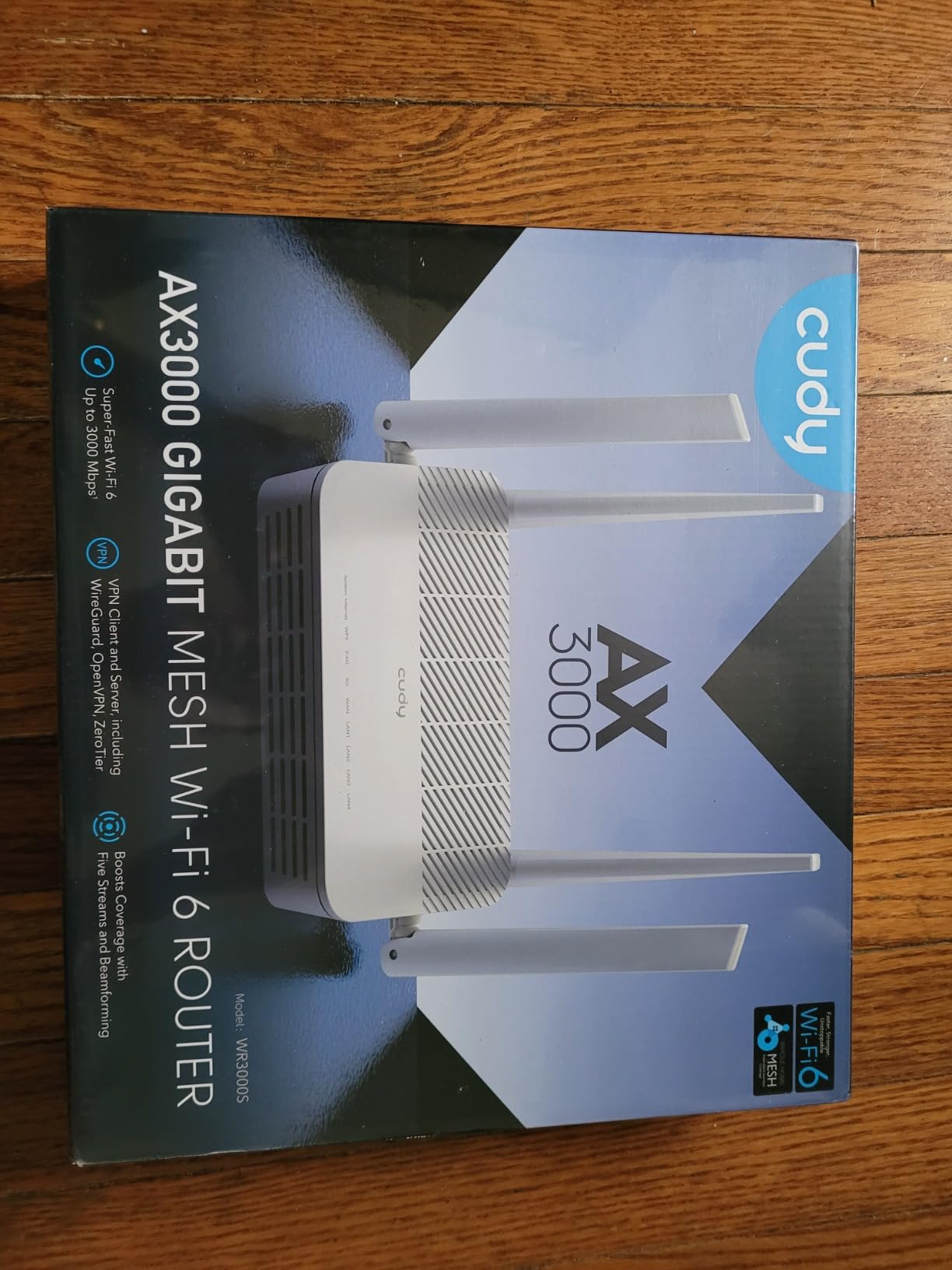 Cudy WR3000S AX3000 Dual Band WiFi 6 Mesh Router, 5 Gigabit Ethernet RJ45 Ports, 4 Antennas, MU-MIMO, OpenVPN, Wireguard, Zerotier, Ipsec VPN, Cloud APP customer photo 2