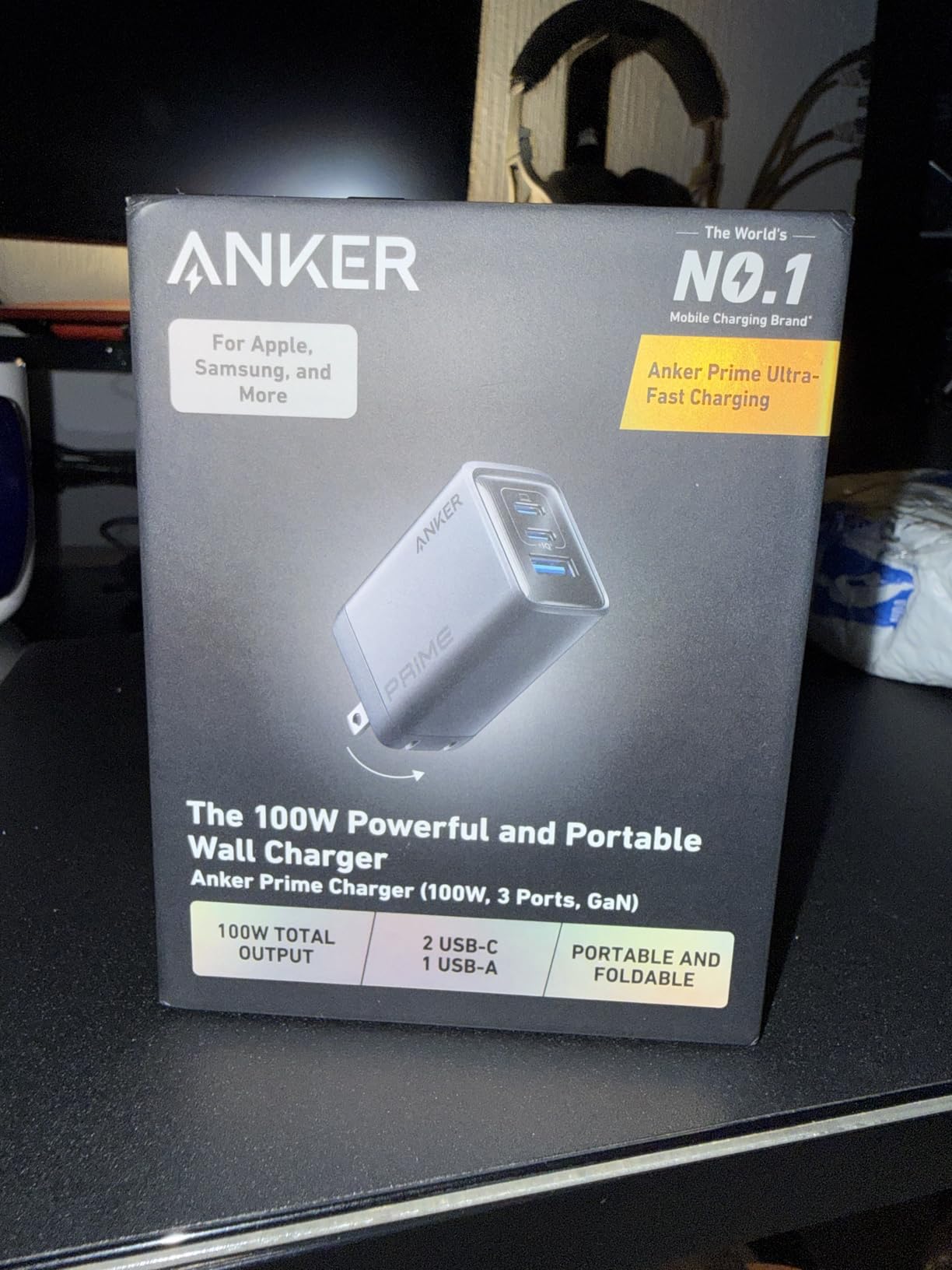 Anker Prime Charger, 100W 3-Port GaN USB C Charger Block, Foldable and Compact for MacBook, iPad, iPhone 17 Series, Galaxy S24/S23, and More customer photo 1