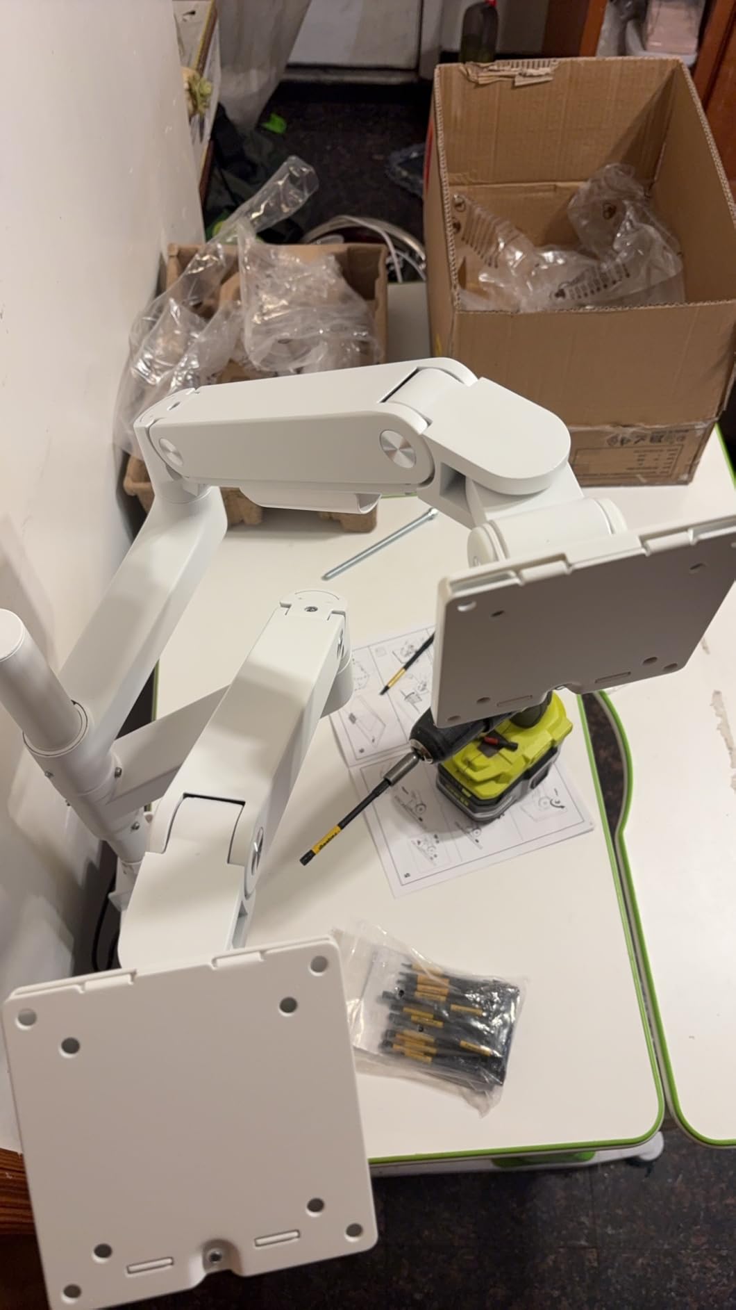 ARES WING Dual Monitor Arm for Ultrawide Heavy Duty Curved Monitor Stacking, Fits 17-49 Inch, Vertical Gas Spring Double Monitor Stand with USB, Adjustable Dual Monitor Mount for Desk customer photo 2