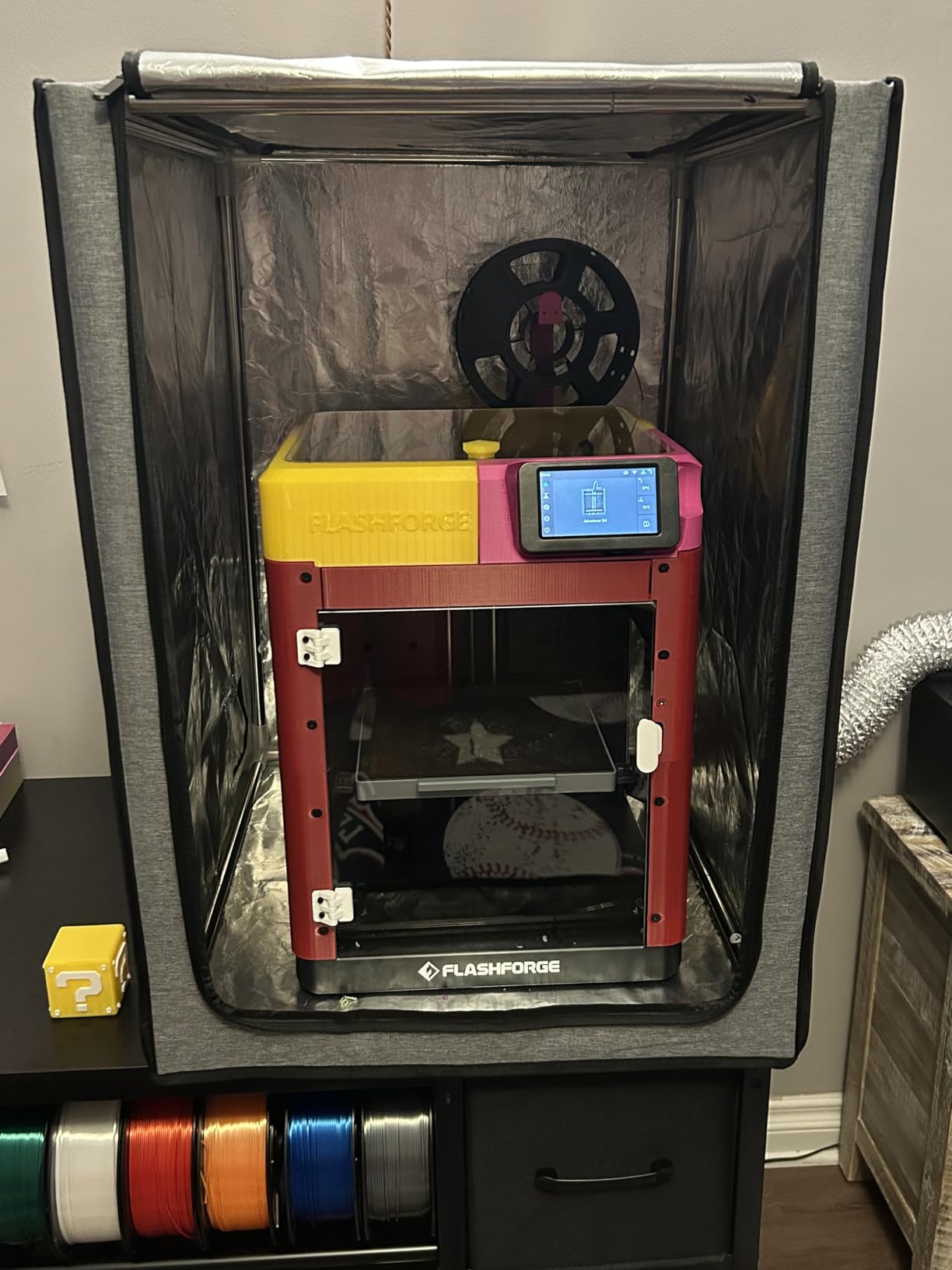 Multifunctional 3D Printer Enclosure w/Adjustable Ventilation Kit Eliminate Odors Tent Cover Compatible with Anycubic Photon Mono, Elegoo Saturn/Mars 3/4 & Creality Halot Series Resin 3D Printer customer photo 1