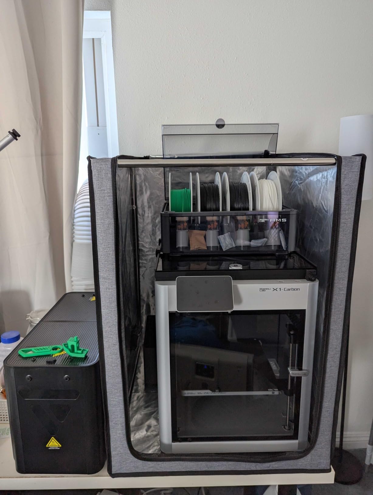 Multifunctional 3D Printer Enclosure w/Adjustable Ventilation Kit Eliminate Odors Tent Cover Compatible with Anycubic Photon Mono, Elegoo Saturn/Mars 3/4 & Creality Halot Series Resin 3D Printer customer photo 2
