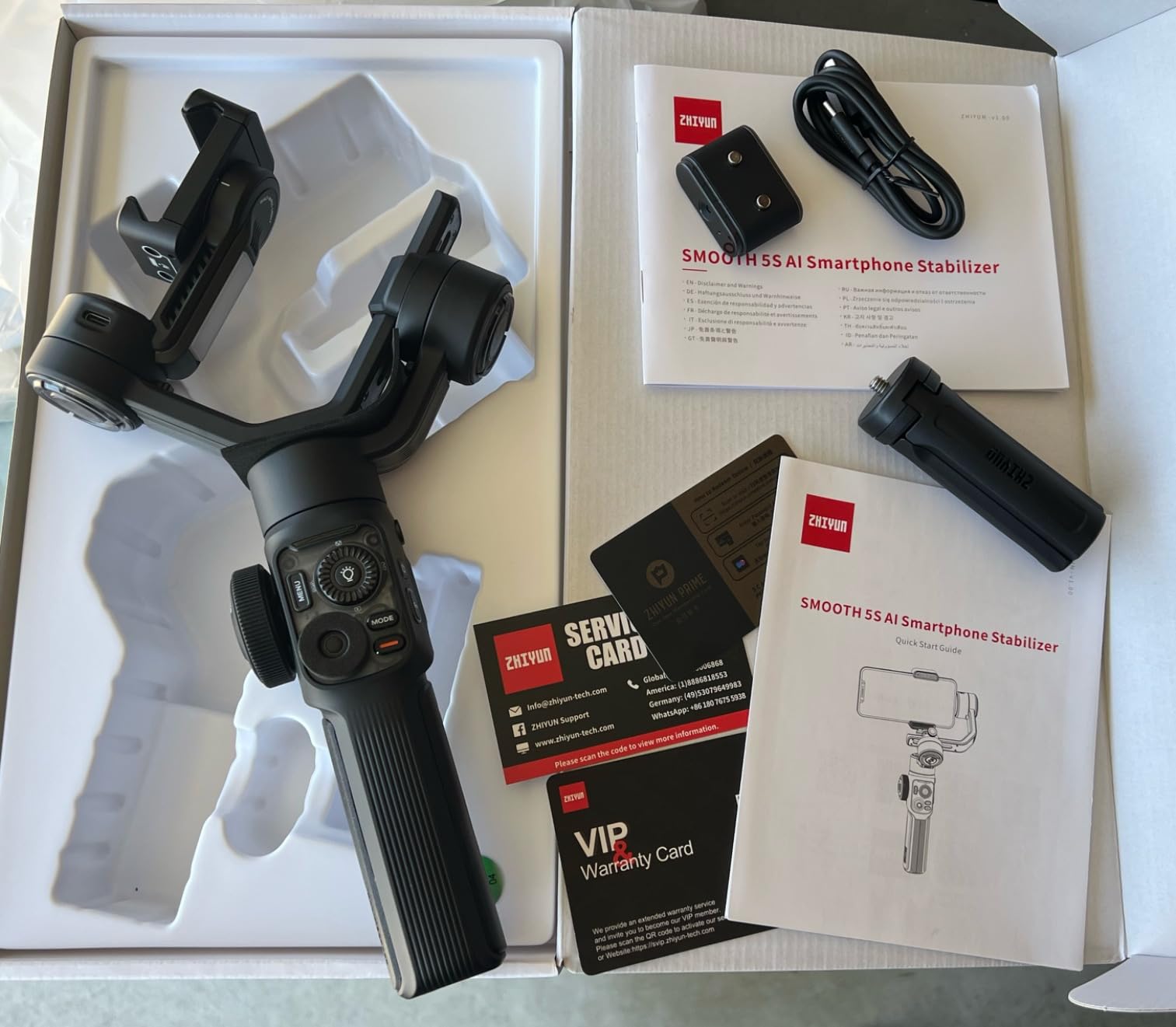 Smooth 5S AI Combo 3-Axis Gimbal Stabilizer for iPhone 15 Pro Max & Android Smartphone Gimbal with AI Tracker, Built-in Fill Light, Tripod, Phone Stabilizer for Video Recording Vlog Filming customer photo 1