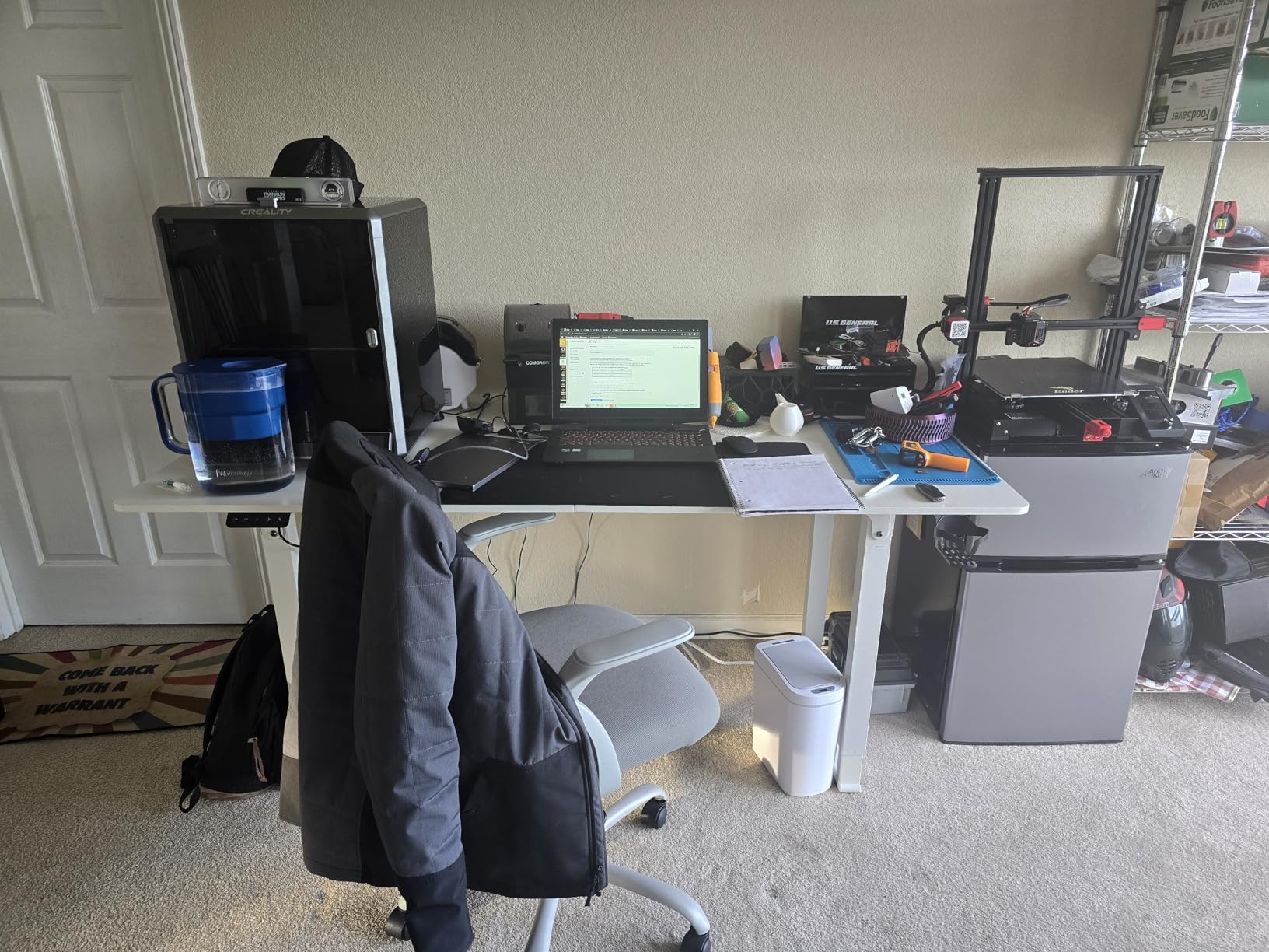 ONBRILL Standing Desk, 71x32 Inches Rectangle Stand Up Desk with 4 Legs, Dual Motor and Memory Controller, Adjustable Height from 28-46 Inches for Home and Computer Workstation, White customer photo 2