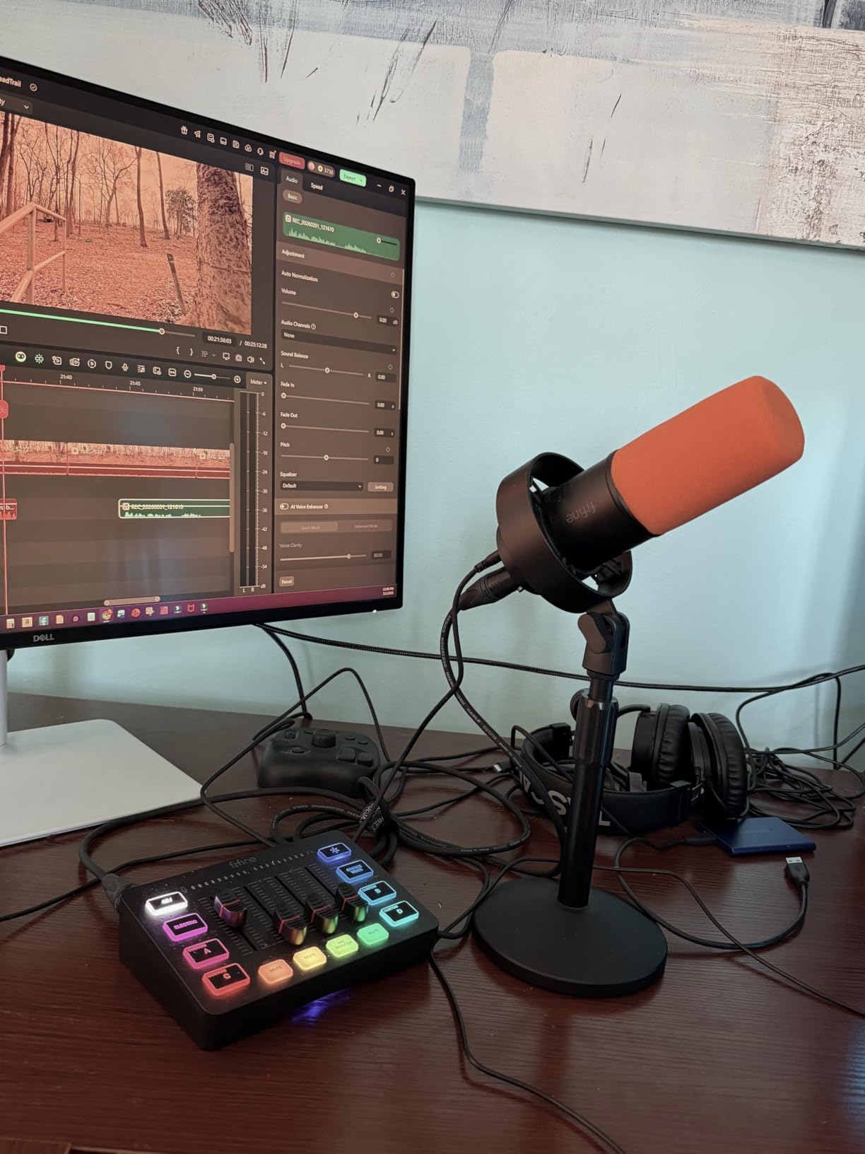 FIFINE K688 Podcast Microphone Kit, USB/XLR Dynamic Microphone with Boom Arm for PC/XLR Mixer, Gaming Mic with Mute Button, Headphone Jack for Vocal, Voice-Over, Streaming, Music Recording -K688CT customer photo 2