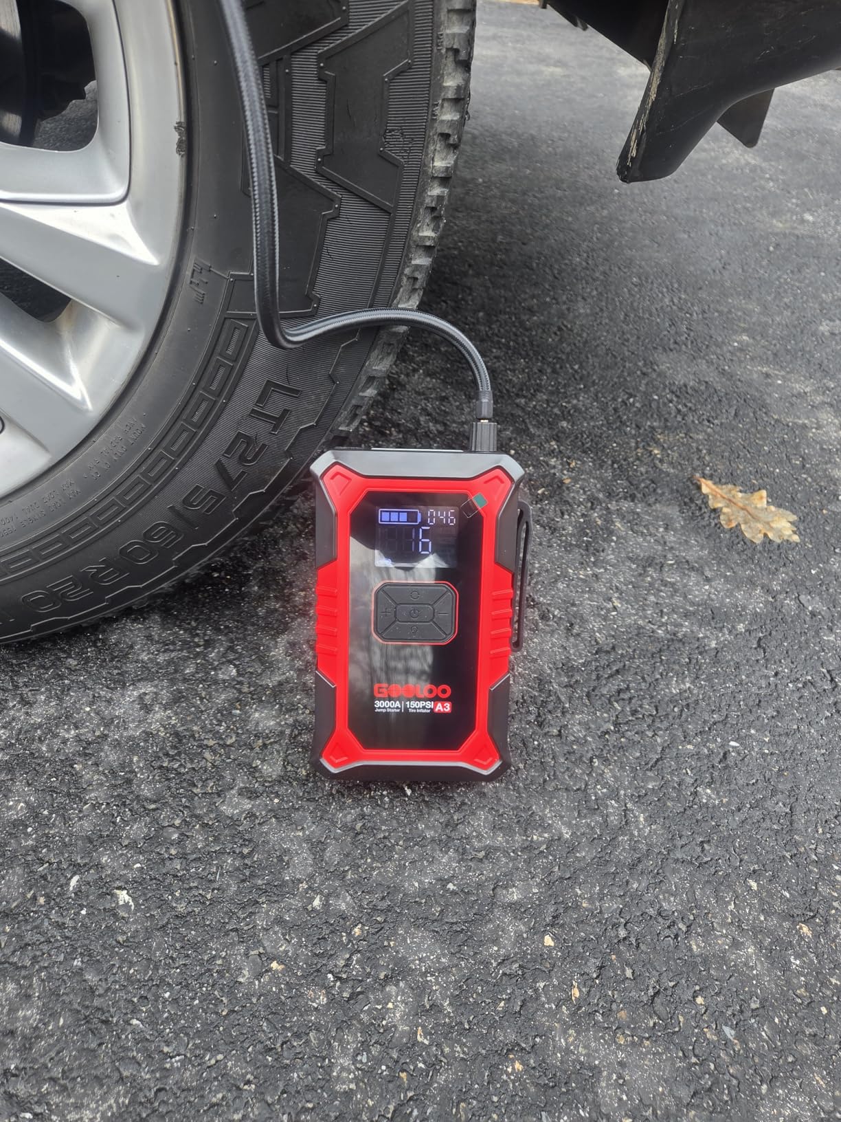 GOOLOO A3 Jump Starter with Air Compressor, 3000A Portable Car Battery Booster with 150PSI Auto-Shutoff Tire Inflator customer photo 2