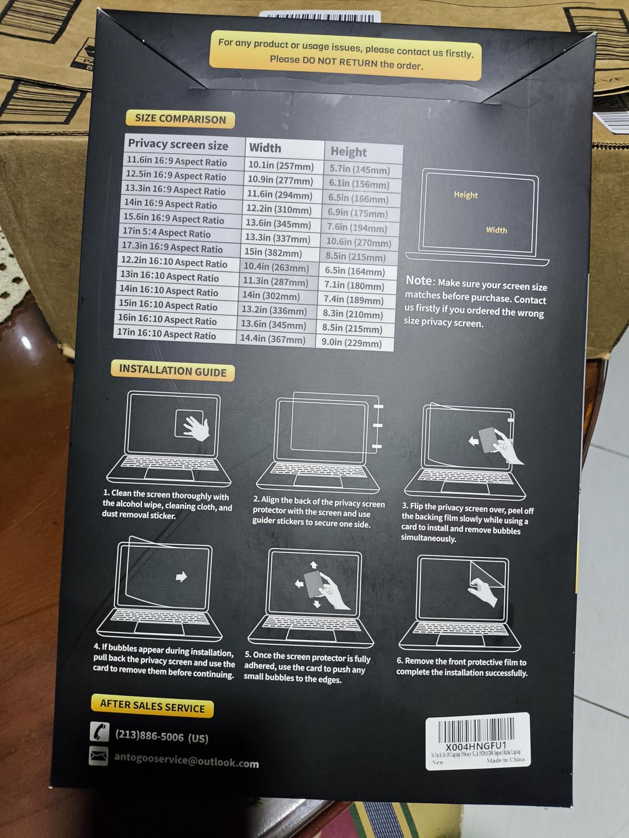 16 Inch 16:10 Laptop Privacy Screen Filter, Anti Blue Light Glare & Anti Scratch Computer Privacy Shield for 16