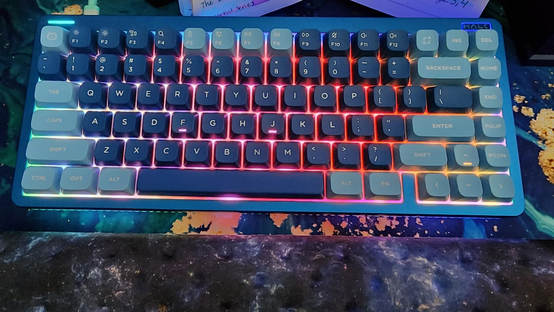 NuPhy Halo75 V2 Mechancial Gaming Kyeboard,75% Wireless Hot Swappable Bluetooth Keyboard,83 Kyes RGB Backlit Keyboard,Support Bluetooth/2.4GHz/USB-C (Black, Lemon (55gf)) customer photo 2