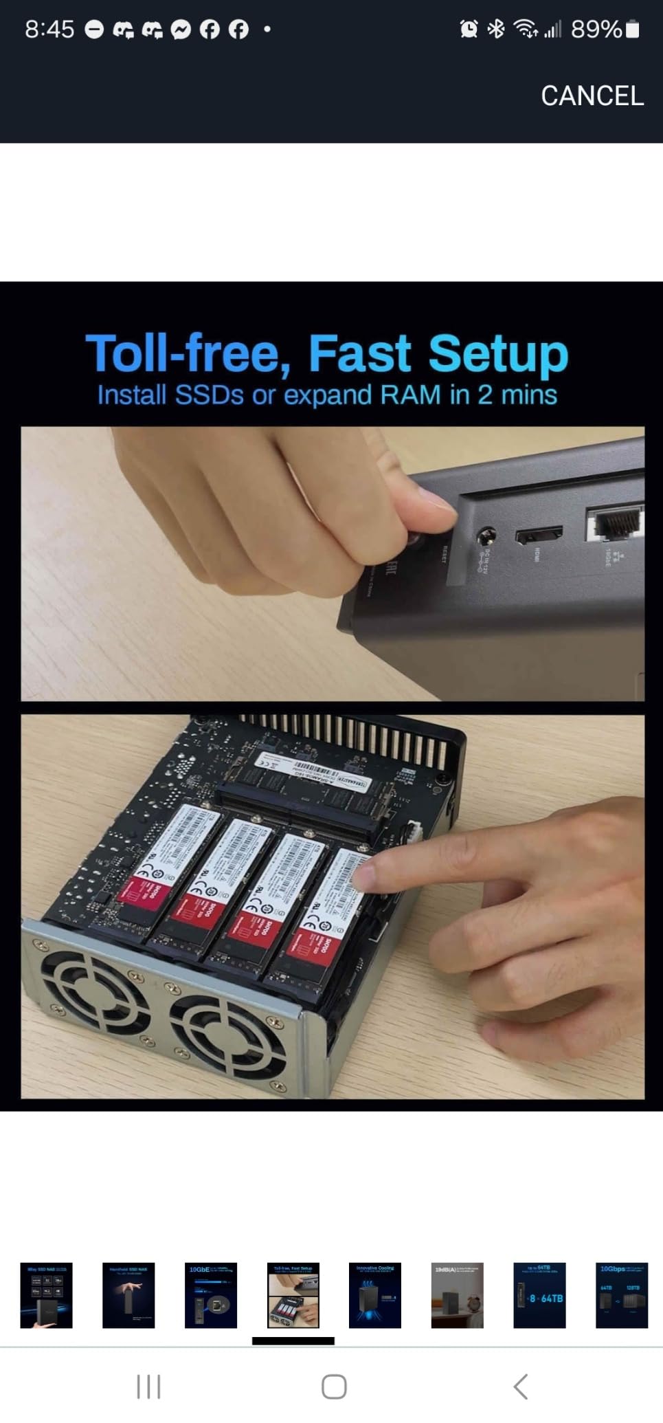 TERRAMASTER F8 SSD Plus NAS - 8Bay All SSD NAS Storage Core i3 8-Core 8-Thread CPU, 16GB DDR5 RAM, 10GbE Port, Palm-Sized Network Attached Storage Peak Performance (Diskless) customer photo 2