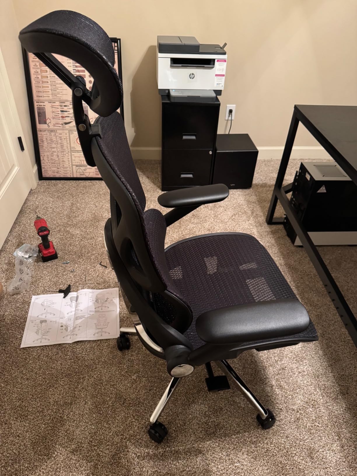 CAPOT Ergonomic Mesh Office Chair, Adjustable Lumbar High Back Desk Chair 400lbs, 4D Flip-up Arms, 3-Level Tilt Backrest, 3D Headrest, PU Wheels customer photo 2