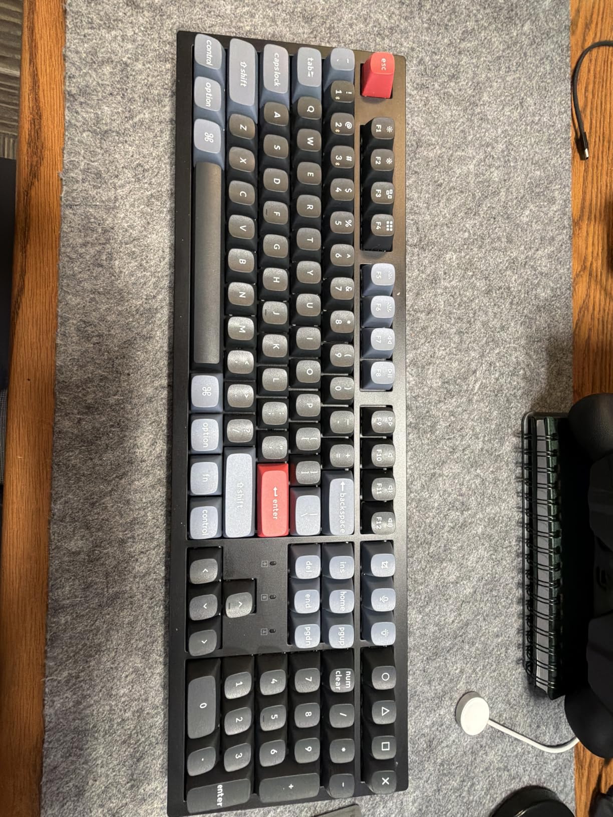 Keychron K10 Pro Wireless Custom Mechanical Keyboard - QMK Programmable Bluetooth 100% Layout with Silent Red Switch White Backlight Compatible with Mac Windows Linux customer photo 1