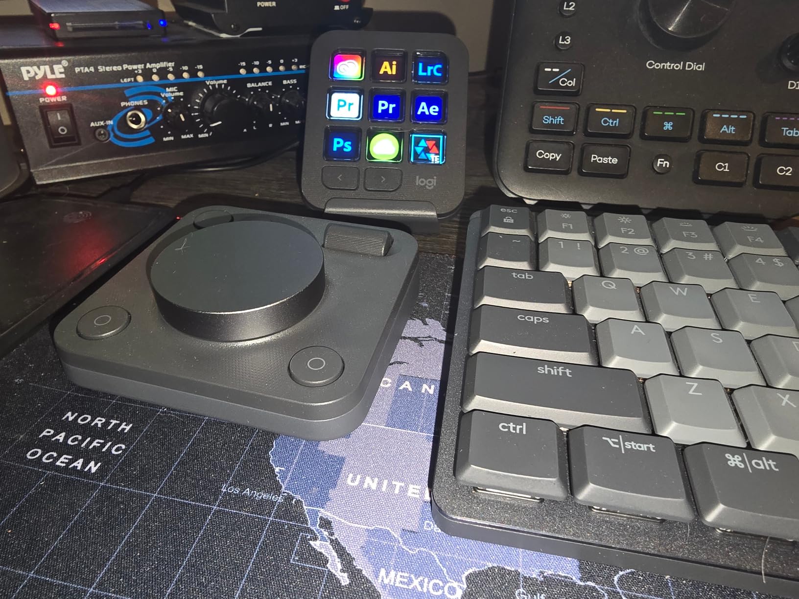 Logitech MX Creative Console, 9 Customizable LCD Keys, Stream Deck Accessories, Control Dial for Graphic Design, Adobe, Zoom, Spotify - Pale Grey, 3-Month Adobe Creative Cloud Membership customer photo 1