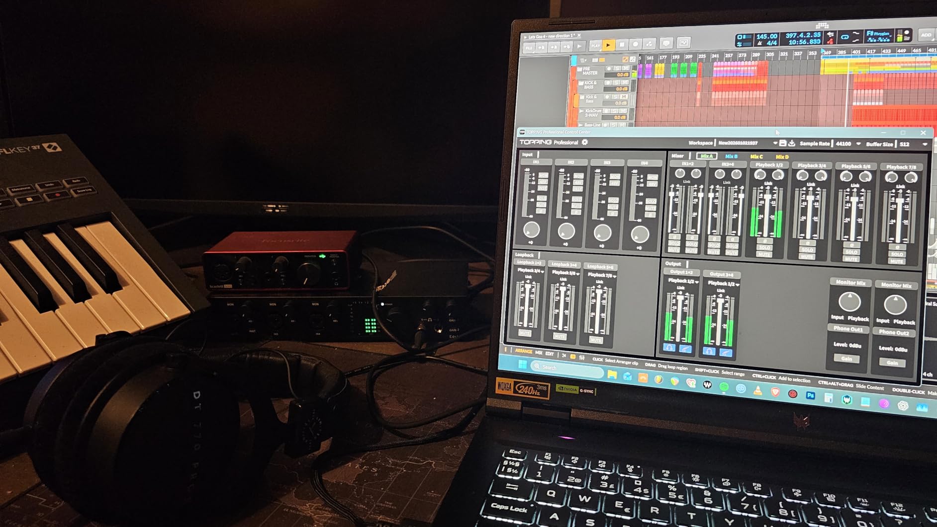 TOPPING E4X4 Pre USB Audio Interface - Dual USB-C Ports, 24bit/192kHz, 4IN/4OUT, Dual Headphone Outputs, Low Noise, Real-Time Monitoring, Mixer, for PC, Mac, iPhone, Professional Recording(Black) customer photo 1