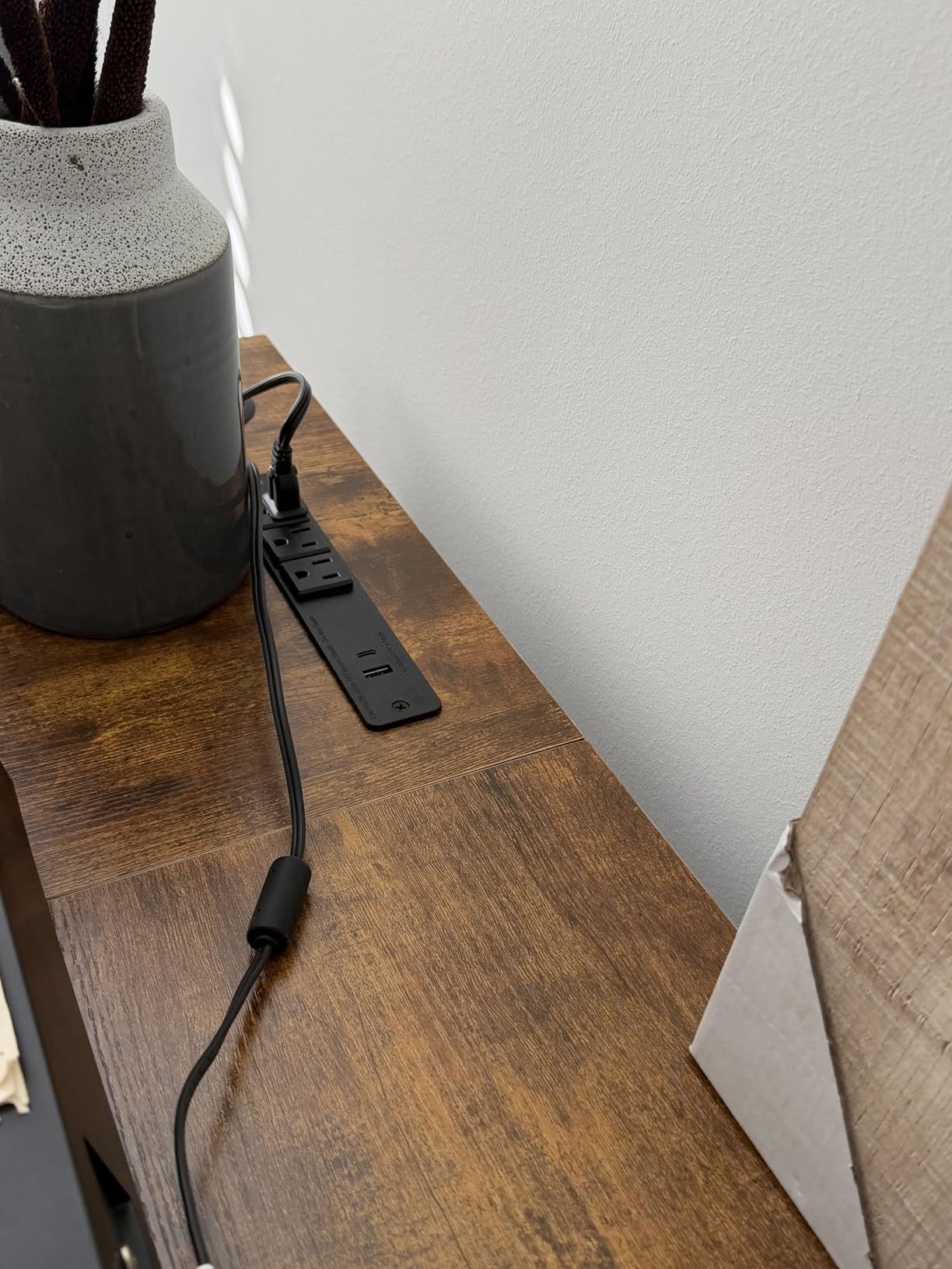 OffiGo 63 Inch L Shaped Electric Standing Desk with Drawers, Height Adjustable Large Desk with Power Outlets, Sit Stand Table, Writing Computer Desk for Home, Office, Workstation, Rustic Brown customer photo 1