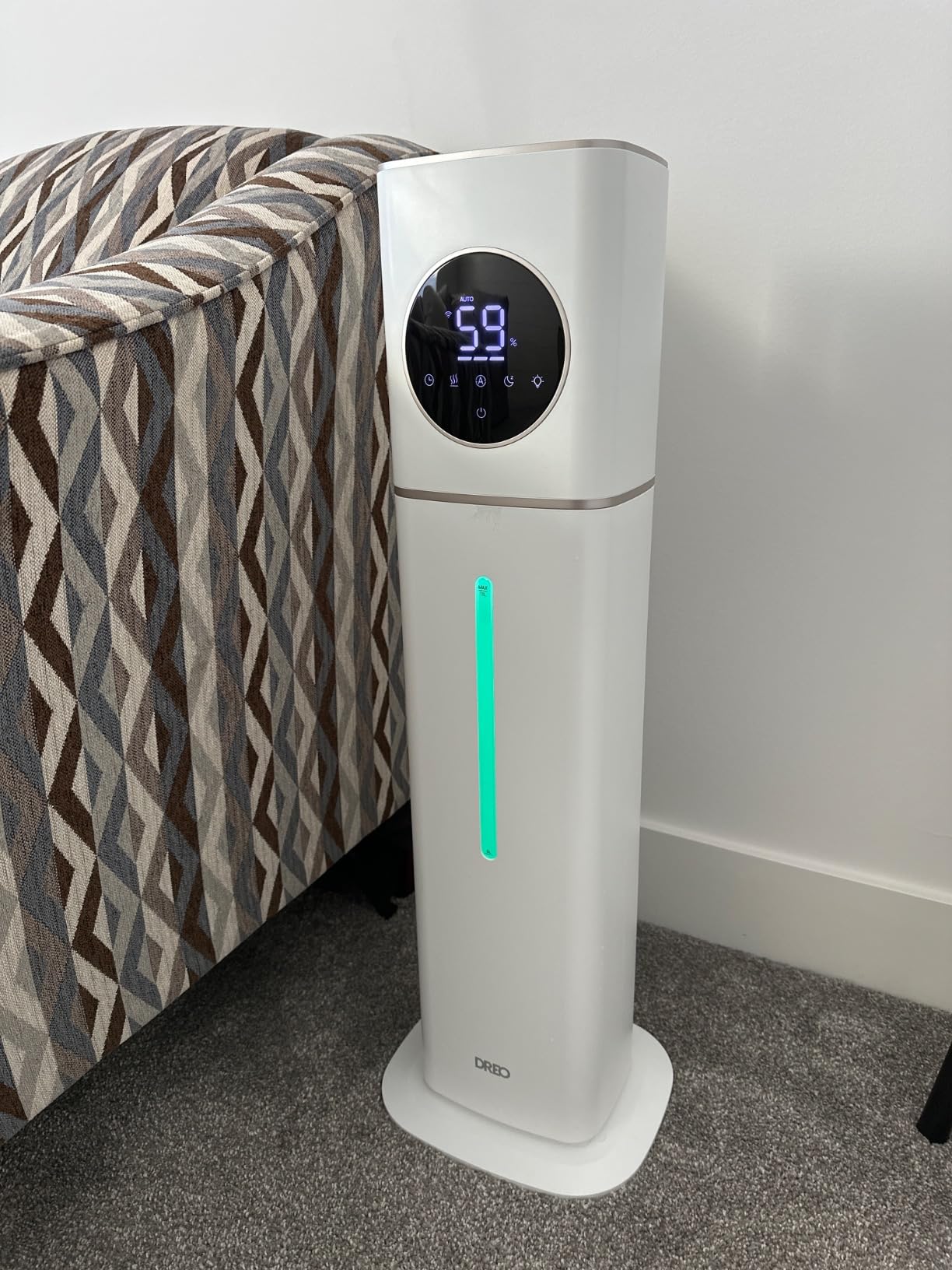 DREO HM735S 11L Smart Humidifier Large Room 700 ft², 100H Cool Mist Air Humidifiers for Bedroom, Top-Fill, Clean Tank Technology, 26dB, Auto Mode, Aroma Box, RGB, Remote & APP Control, Baby, White customer photo 1