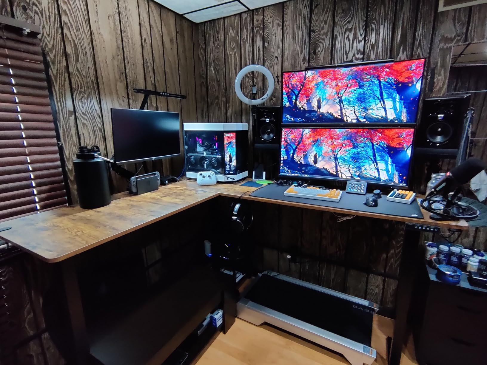 VIVO Corner Standing Desk, 75 x 63 inch Reversible L-Shaped Workstation, Electric Height Adjustment, Real Bamboo Table Top customer photo 1