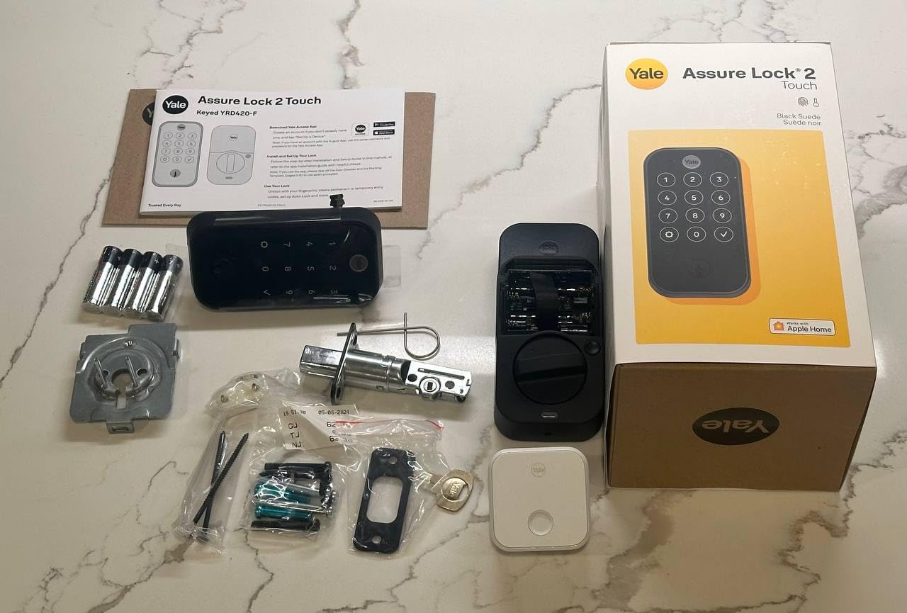 Yale Assure Lock 2 Touch Deadbolt, Black Suede Keyed Smart Entry Door Lock with Wi-Fi Connected Touchscreen Keypad and Fingerprint Scanner for Vacation Rental Hosts customer photo 1