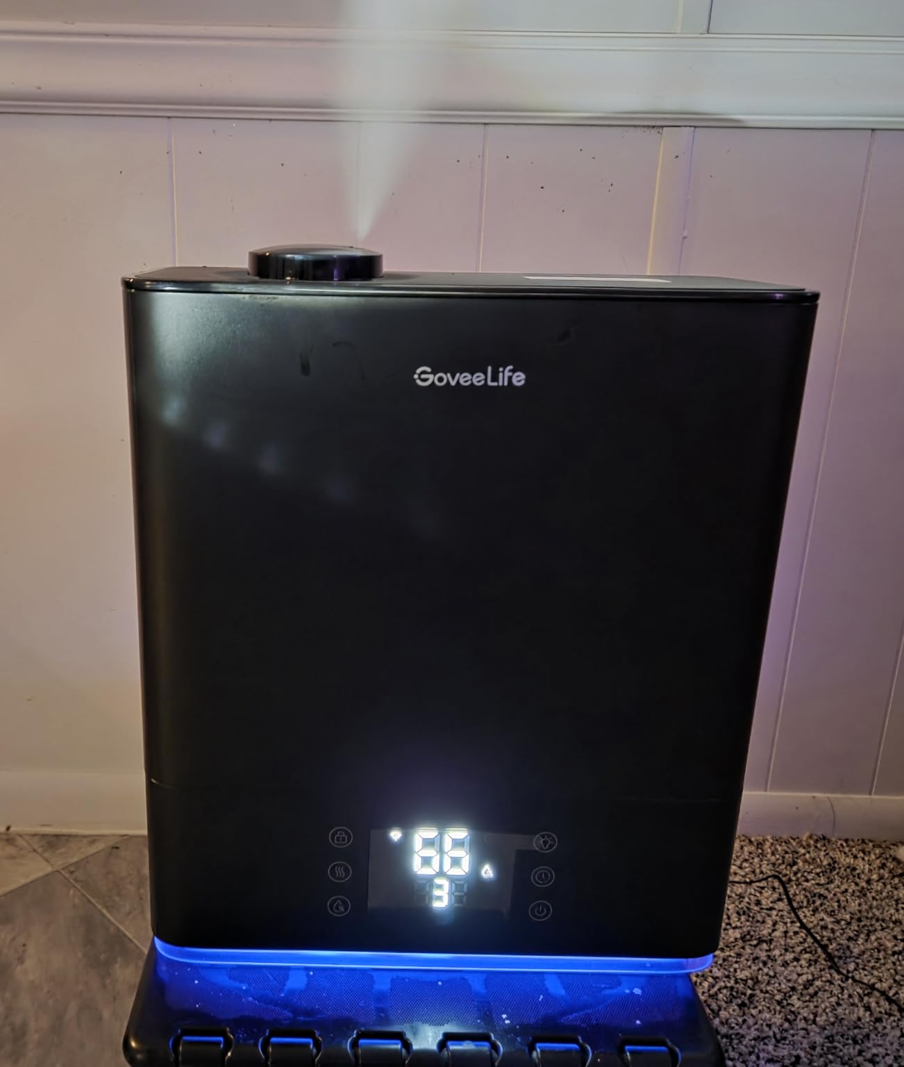 GoveeLife Smart Humidifiers for Bedroom Large Room, Top-Fill Cool Mist 6L WiFi Air Humidifier, Auto Mode, App & Voice Control, 60H Runtime, Rapid Humidification, RGB Nightlight Baby Plants, Black customer photo 1