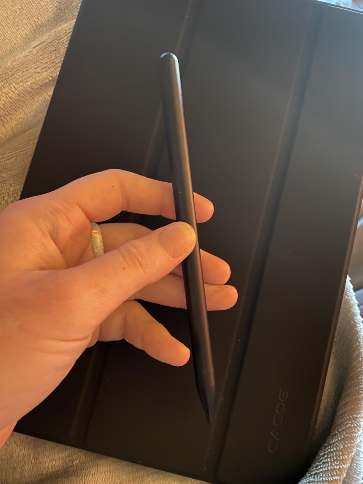 Stylus Pen for Android Tablet, Pom Tip Tablet Pencil for iOS/Android,Rechargeable Active Stylus Pen for iPhone/Samsung/XiaoMi/Huawei/Vivo/Lenovo and Other Android Smartphones and Tablets-Black customer photo 1