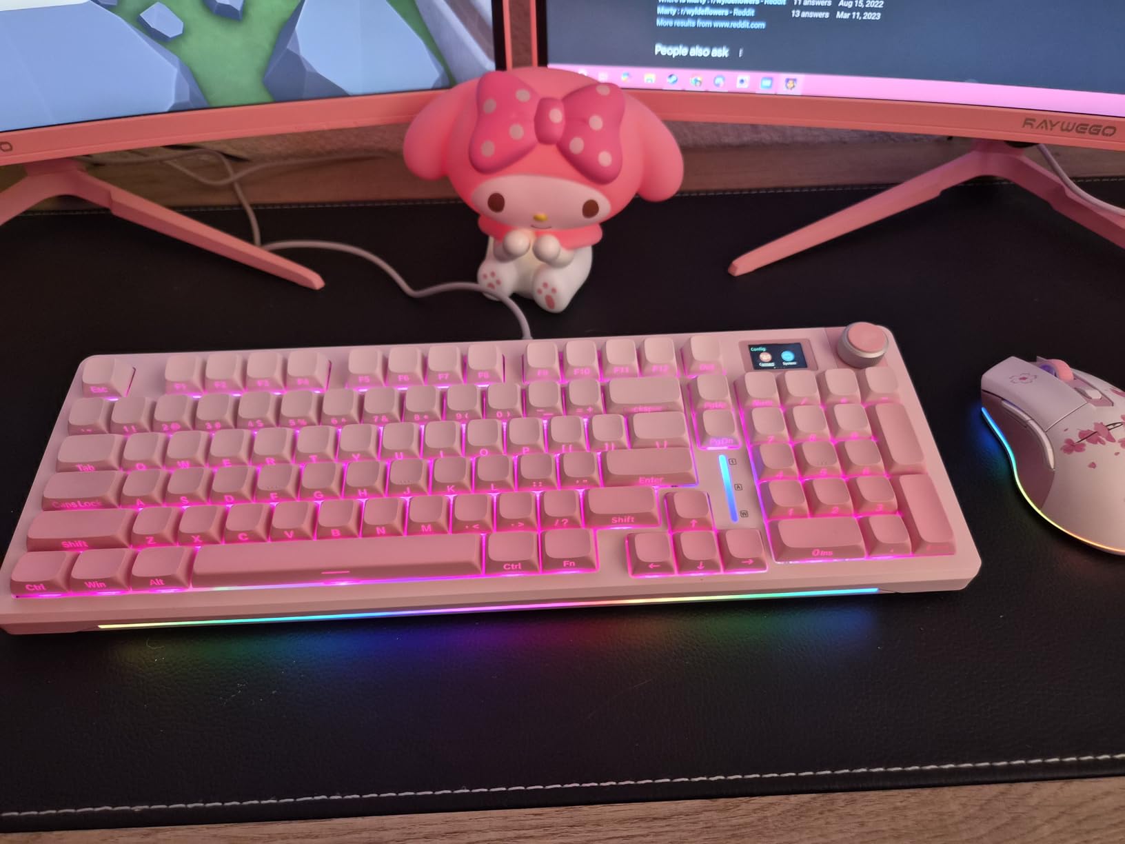 AULA S98 Pro Wireless Mechanical Keyboard with Screen & Knob, 2.4GHz/USB-C/BT5.0 Hot Swappable Creamy Keyboard, Pre-lubed Linear Switches, Side Printed PBT Keycaps, RGB Backlit Gaming Keyboards customer photo 2