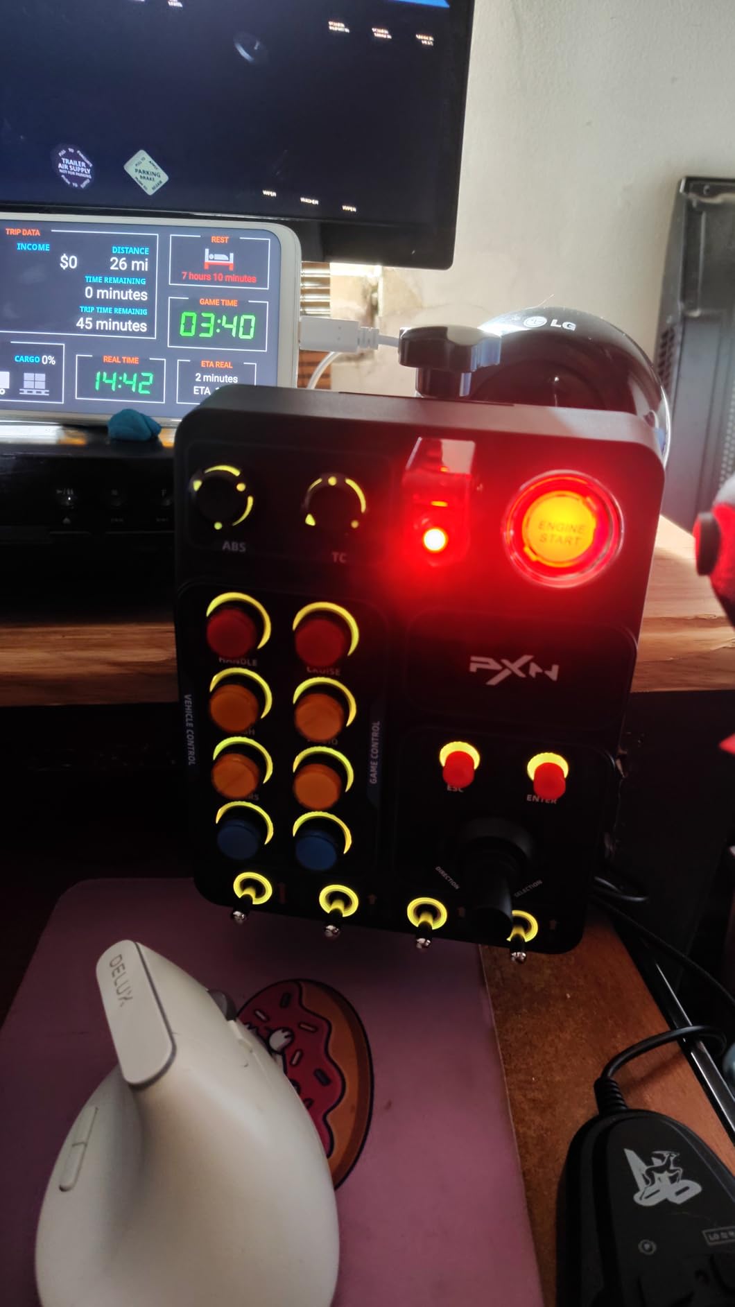 PXN CB1 Gaming Button Box - Sim Drive Control with 19 Buttons (9 Types), 30 Programmable Options, RGB Backlight, USB - Compatible with Windows PC - For Racing, Truck, Farming & Flight Simulators customer photo 1