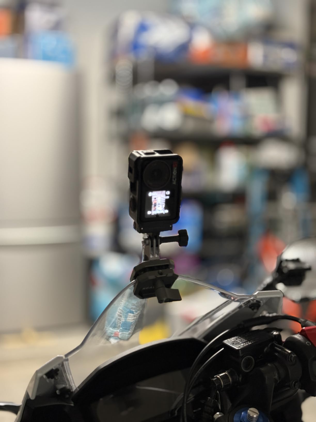 SEASKY M02 All Aluminum Metal Motorbike Motorcycle Windscreen Clamp Mount Accessories for Gopro Hero 13 12 11 10 9 8 7 for DJI Action 5 4 3 2 for insta360 X5 X4 X3 X2 Ace Pro 2 Sports Action Camera customer photo 1