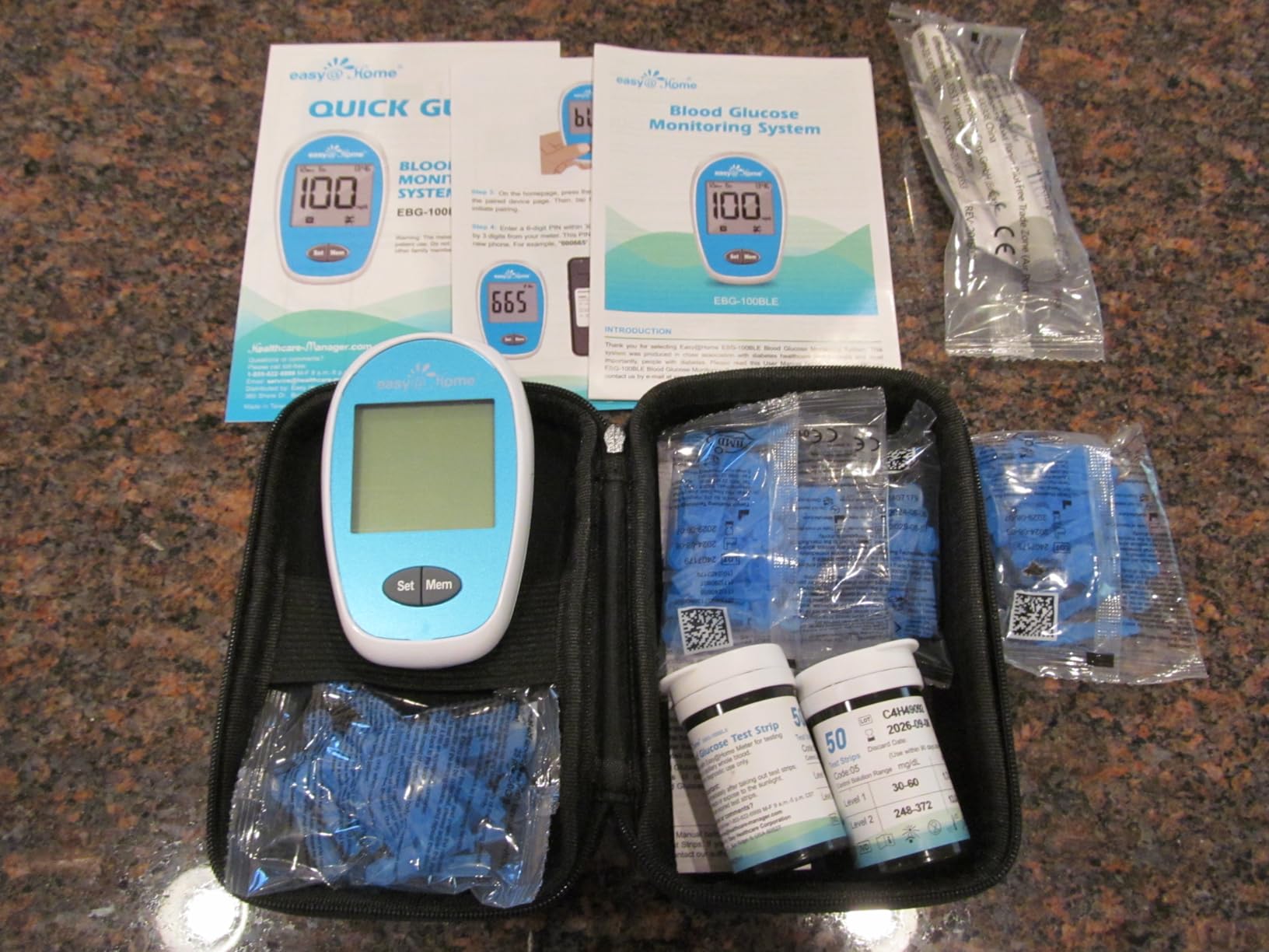 Easy@Home Wireless Glucose Monitor Kit - Blood Sugar Testing Kit with Free App GlucoseEase Includes 100 Glucometer Strips and 100 Blood Lancets, Large Display Diabetes Testing Kit customer photo 2