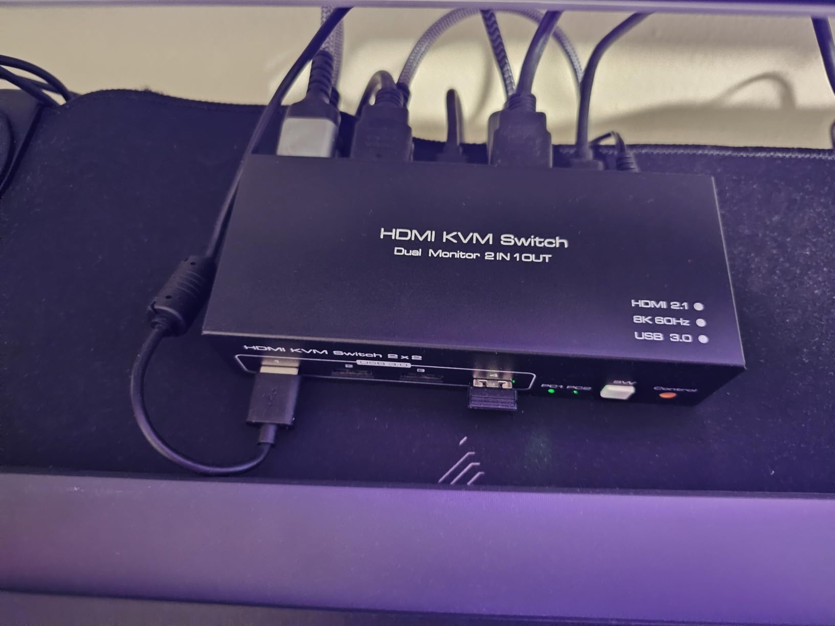 8K HDMI KVM Switch 2 Monitors 2 Computers Support 8K 60Hz 4K 120Hz KVM Switcher for Two PC Share Dual Monitors and 4 USB 3.0 Devices Support Copy and Extend Mode with External Accessories customer photo 2