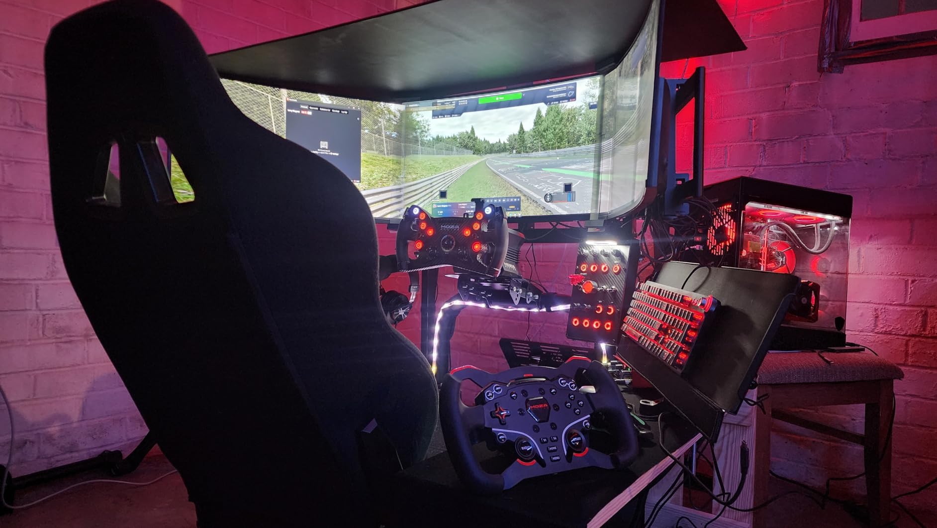 MiYee Sim Racing Button Box Programmable Button Simulation Racing Control Box with Rotary Encoders, Momentary Push Buttons, Carbon Fiber Panel, Metal Housing, for Truck Simulator PC, Plug and Play customer photo 1