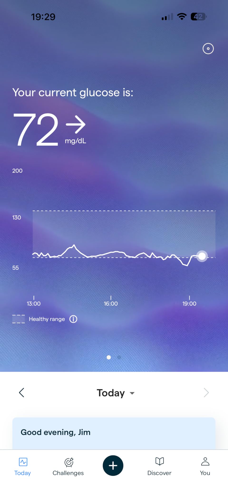 Lingo Continuous Glucose Monitor (CGM). Made by Abbott. Optimize Your Nutrition with Real-time Glucose Data & Insights. 1 Lingo biosensor lasts up to 14 Days*. Works with iOS and Android. US Only. customer photo 2