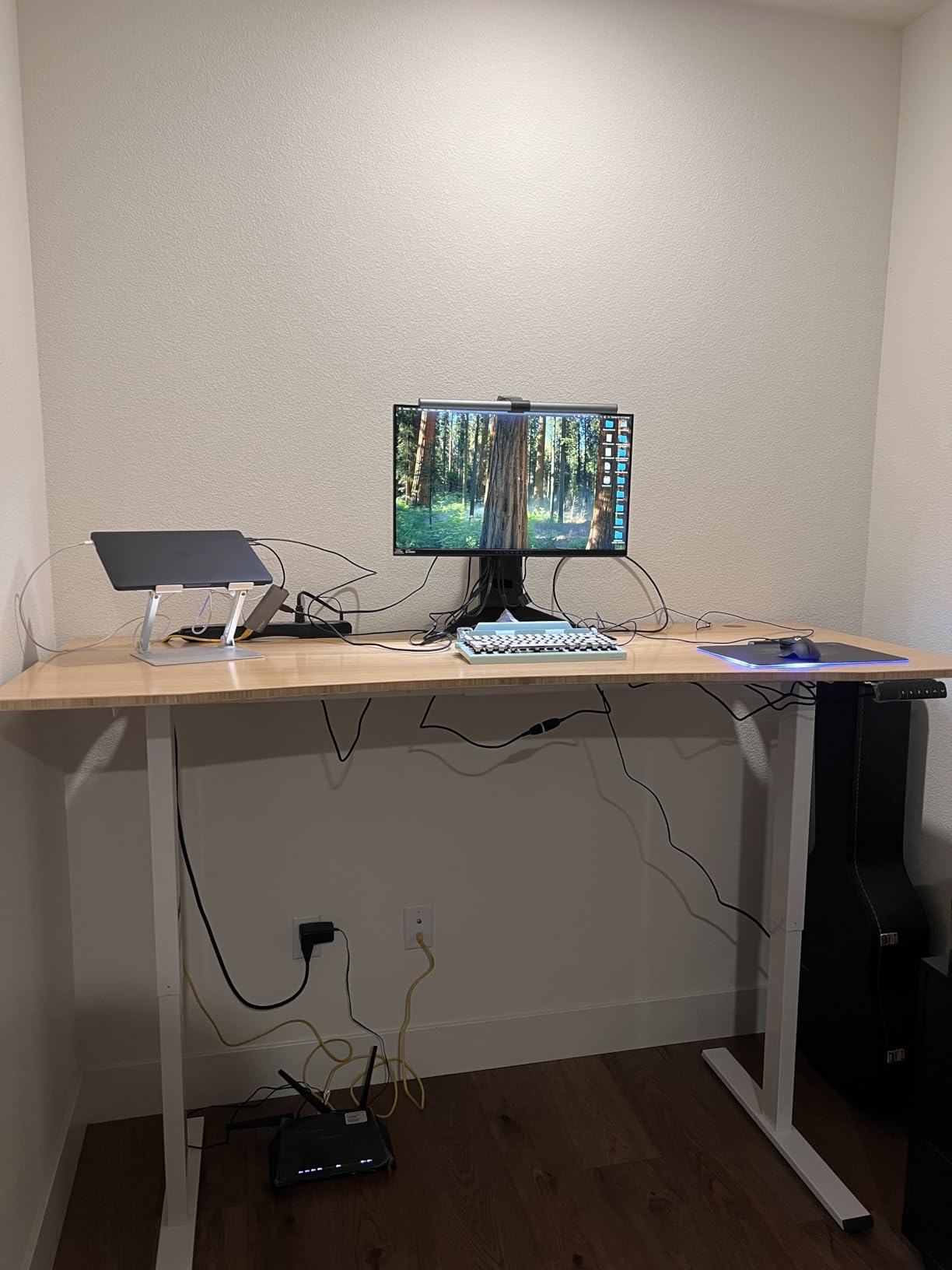 FLEXISPOT E3 Bamboo Dual Motor Electric Standing Desk 55 x 28 Sit Stand Up Desk customer photo 1
