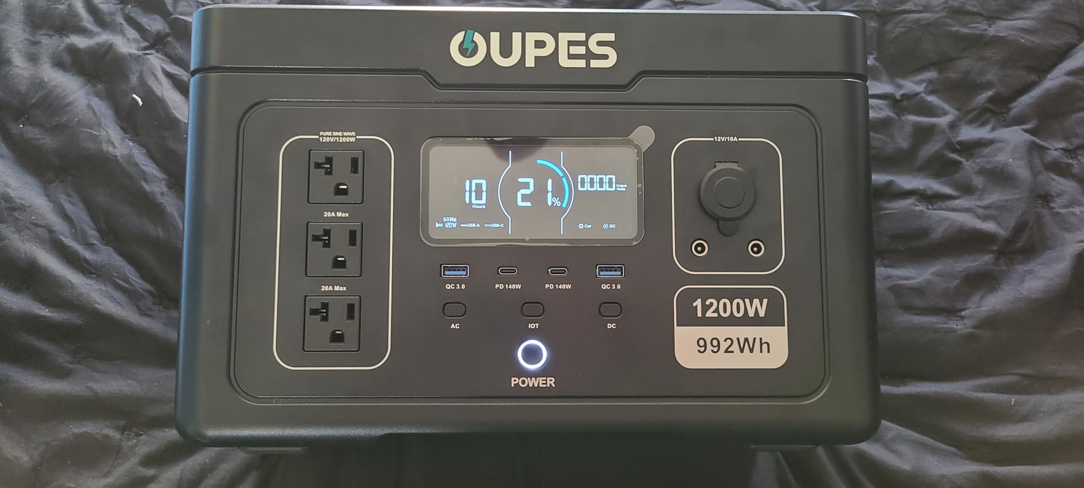 Oupes Exodus 1200 Portable Power Station 1200W, 992Wh Durable LFP Battery Solar Generator w/ 3 1200W AC Outlets (Peak 3600W), 140W USB-C, UPS, for Camping, RVing, Home Backup customer photo 2