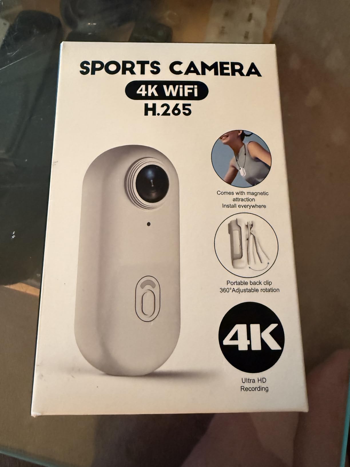 4K Mini WiFi Action Camera 128GB Thumb POV Portable Body Cam Wearable Video Recorder with IPX7 Waterproof Underwater Camcorder, Helmet Mount, Magnetic Sport DV for Bike Cycling, Pet, Vlogging(Black) customer photo 1