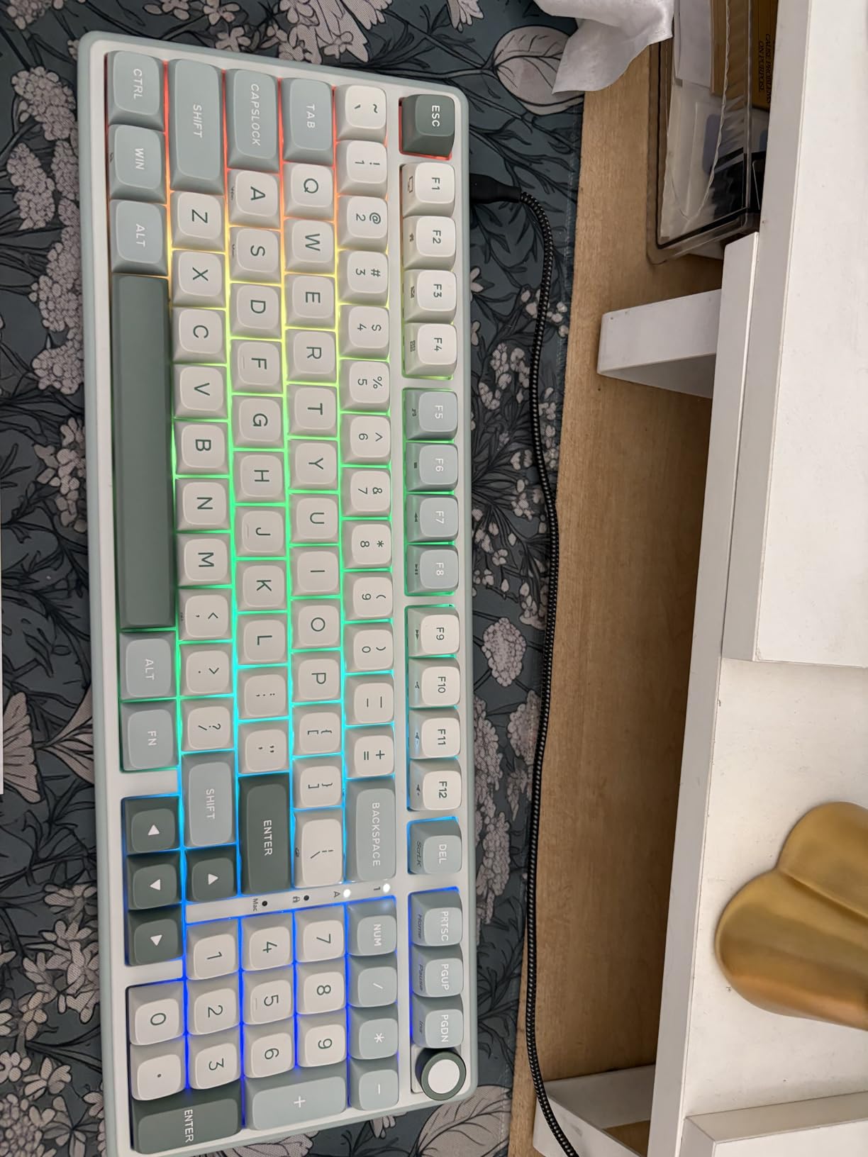 RK ROYAL KLUDGE R98 Pro Creamy Mechanical Keyboard - 96% Wired Gaming Keyboard RGB Backlit with Number Pad and Volume Knob, Gasket Mount, MDA Profile PBT Keycaps, Hot Swappable Pre-lubed Tactile Switch customer photo 1