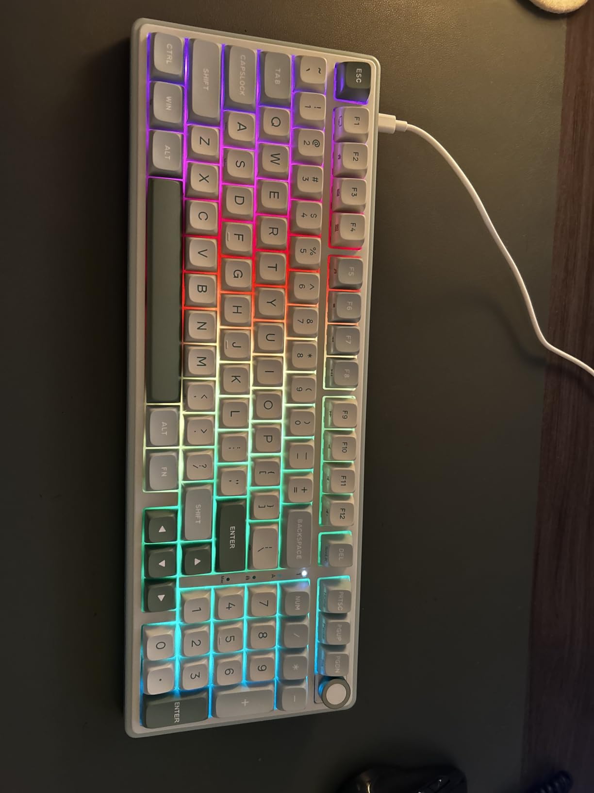 RK ROYAL KLUDGE R98 Pro Creamy Mechanical Keyboard - 96% Wired Gaming Keyboard RGB Backlit with Number Pad and Volume Knob, Gasket Mount, MDA Profile PBT Keycaps, Hot Swappable Pre-lubed Tactile Switch customer photo 2
