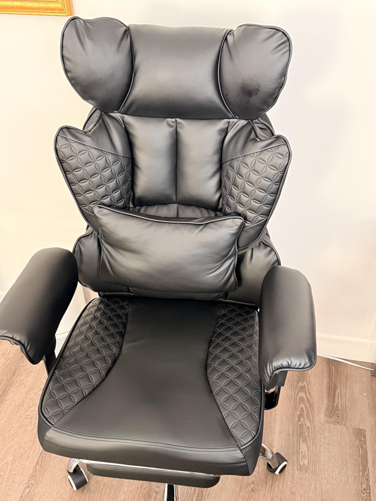 GTPLAYER Big and Tall Gaming Chair 400lbs Heavy Duty Office Chair with Foot Rest & Ergonomic Pocket Spring Lumbar Support, High Back 3D Saddle Shaped Cushion for Back Pain Relief, Matte-Black customer photo 1