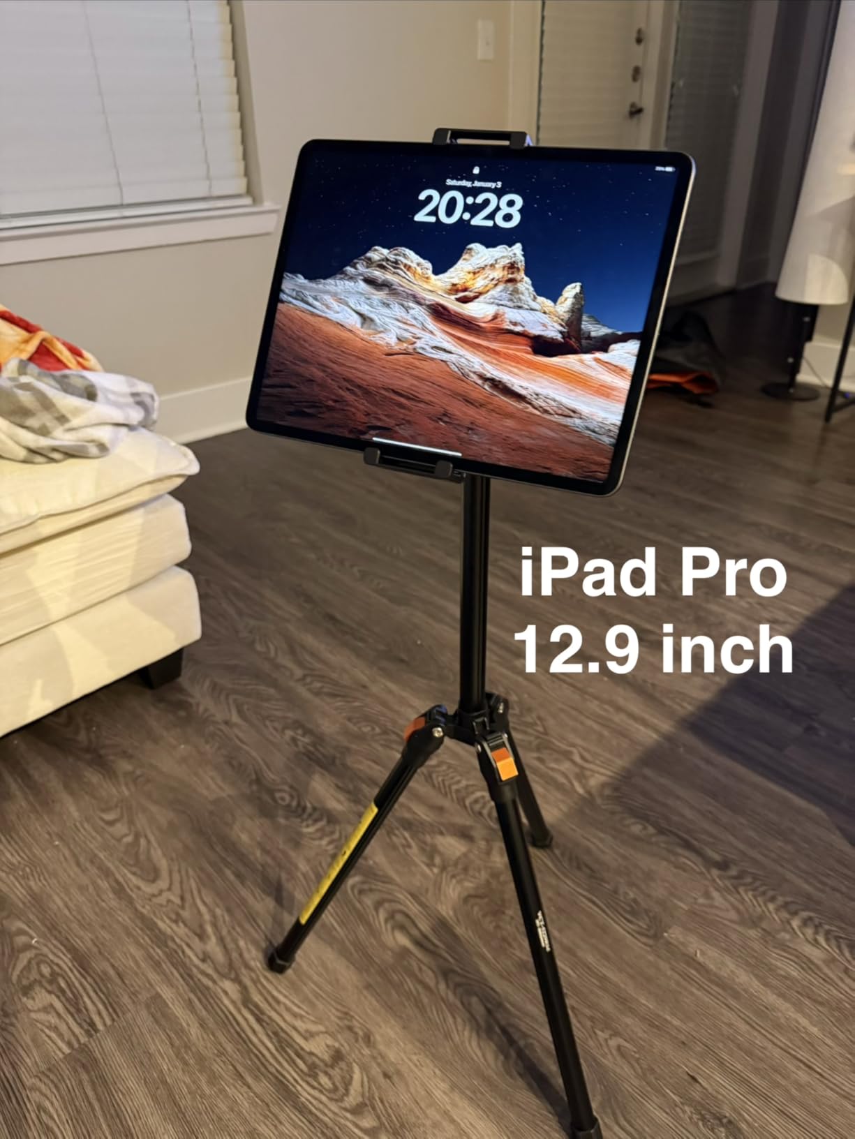 XXZU 72in Tablet Floor Stand Tripod,Tablet Stand Floor with 360° Ball Head,Height Adjustable Floor Stand Holder with Case,Tall Tripod for Phone/Music/Stream/Recording and All 4.7-13