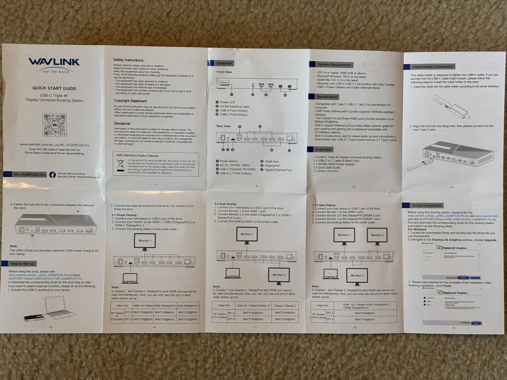WAVLINK USB-C Triple Monitor Docking Station for MacBook M1-M5/Neo & Windows - 100W PD, 3×HDMI/2×DisplayPort, 6x10Gbps USB Ports, Gigabit Ethernet, Ideal for Workstation & Home Office customer photo 2