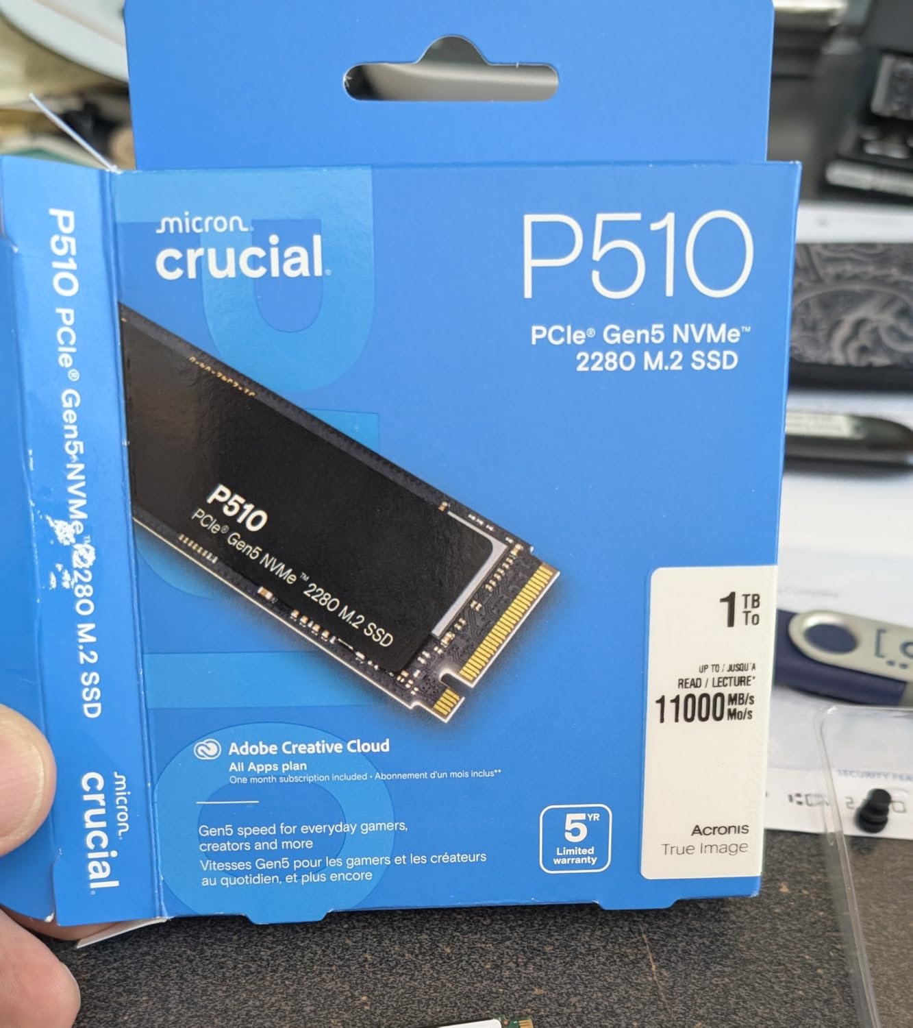 Crucial P510 PCIe Gen5 NVMe 1TB SSD, Up to 11,000MB/s, TLC NAND, Laptop & Desktop (PC) Compatible, for Gamers & Creatives customer photo 2