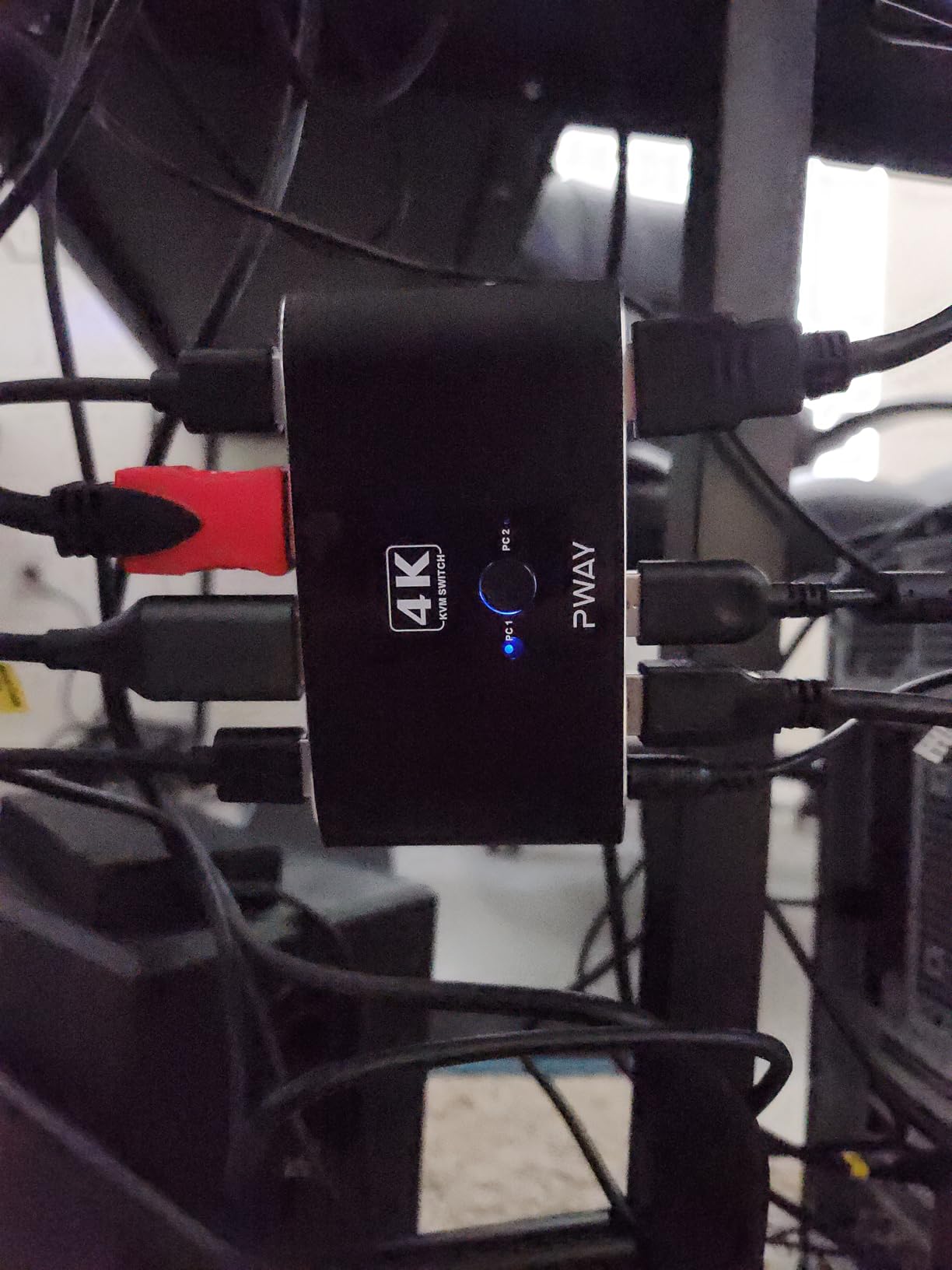 4K@60Hz HDMI Kvm Switch 1 Monitors 2 Computers, Sharing USB Devices with 3 USB 3.0 Ports, Supports Wired Remote and Button Control, EDID Compatible, Suitable for Laptop/Desktop customer photo 1