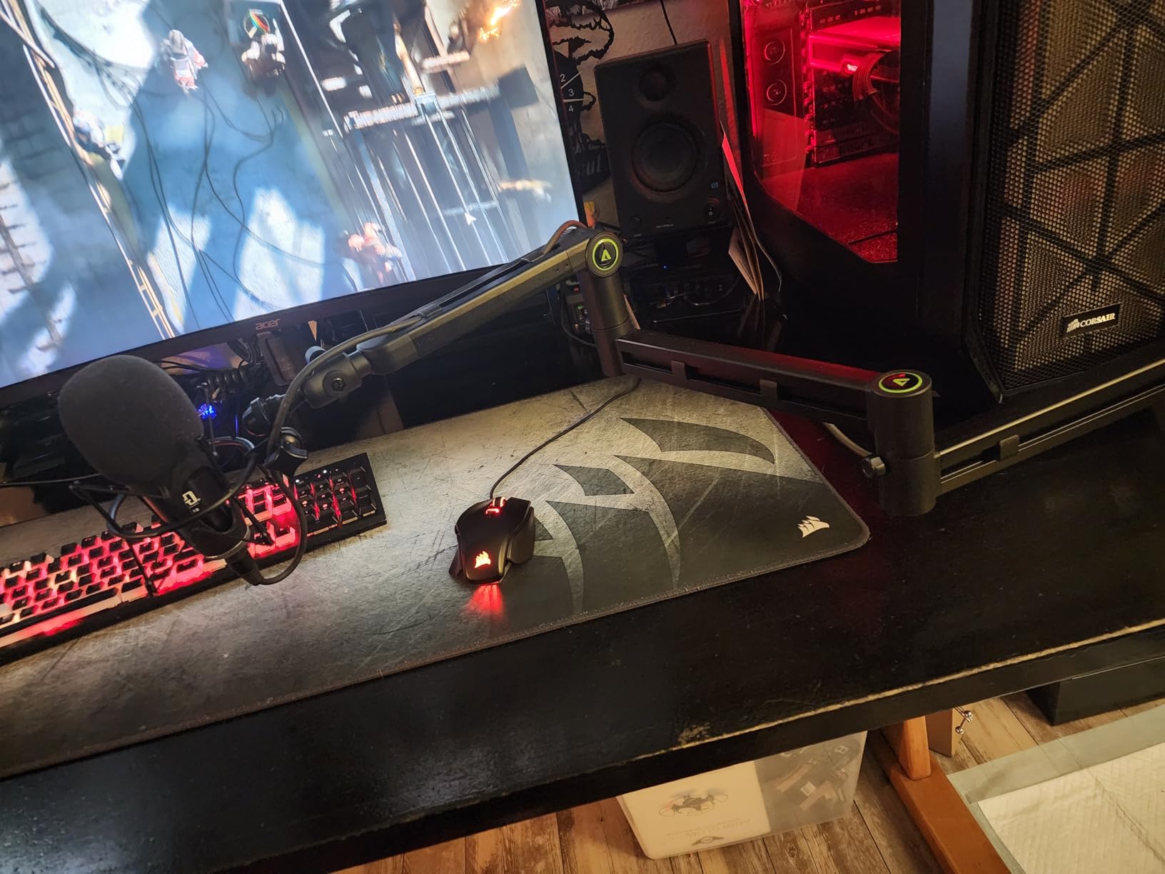 Microphone Arm,Aokeo AK-58i Desk Low Profile Mic Boom Arm Stand,Suitable For Blue Yeti,Snowball iCE,HyperX QuadCast,SoloCast,Elgato Wave,Etc customer photo 1