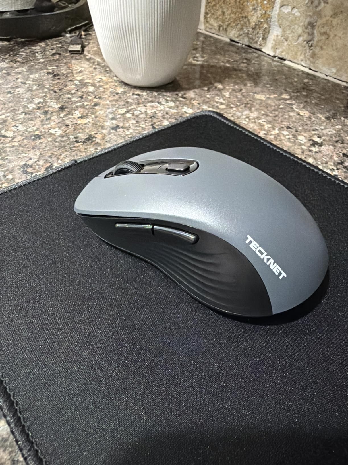 TECKNET Bluetooth Mouse, [ USB + BT1 + BT2 ] Wireless Mouse for Laptop, Silent Click, Ergonomic Design, 4800 DPI Computer Mice Wireless, Dual Mode for Laptop, Computer, iPad, MacBook customer photo 1