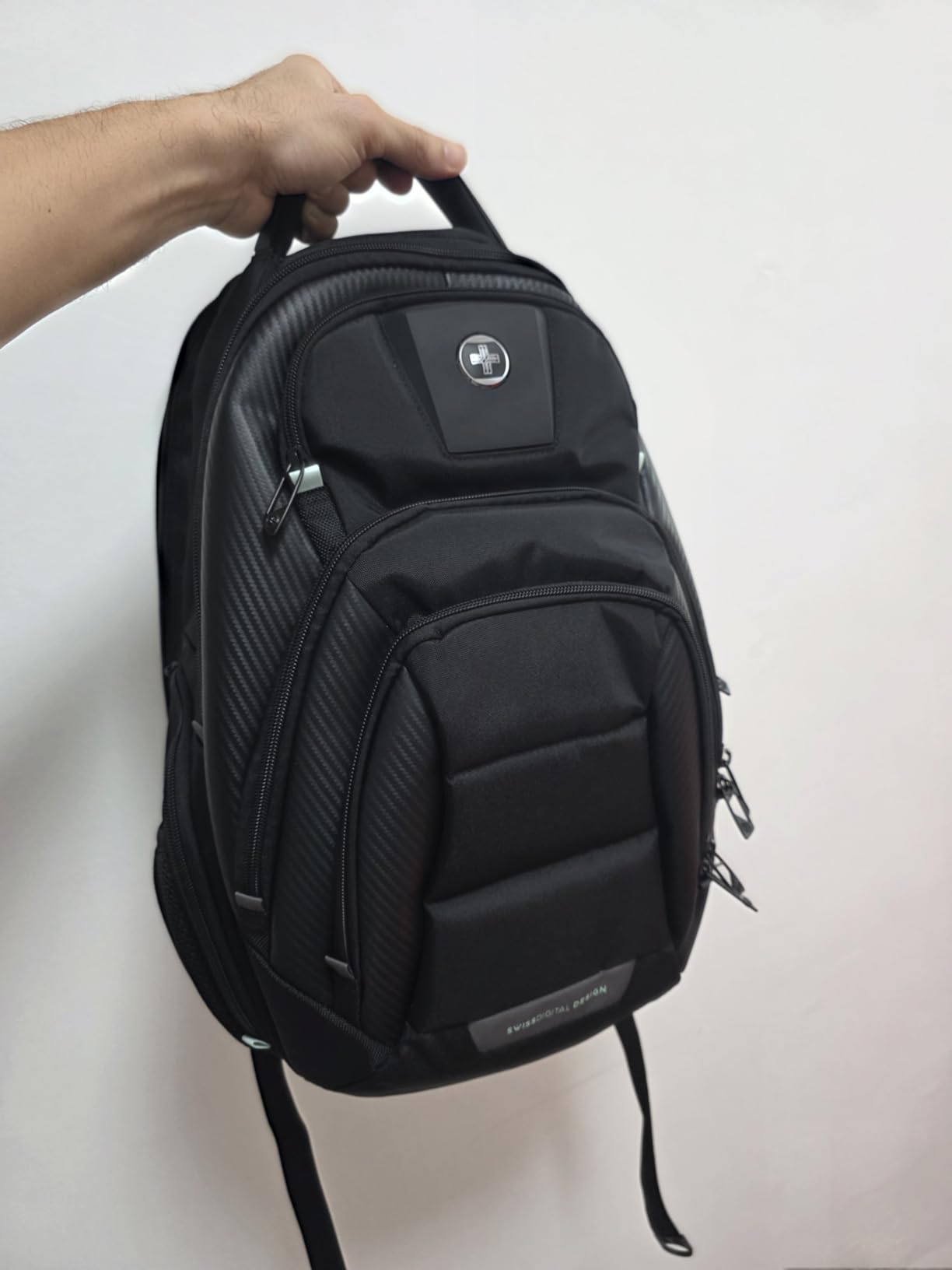 Swissdigital Design TSA Business Laptop Backpack for Men, Large Capacity Travel Backpack with Apple Find My Network and USB Charging Port Tech Backpacks Fits 17 Inch Computer customer photo 1