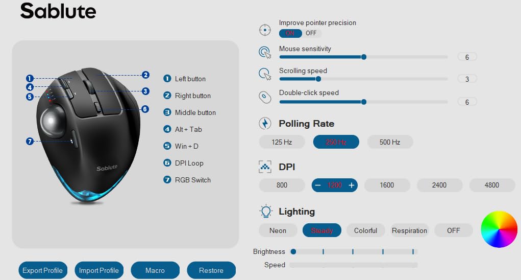 SABLUTE MAM1 Pro Ergonomic Wireless Trackball Mouse, Adjustable 0°/18° Angle, Thumb Control, Quiet Clicks, 3 Multi-Device Bluetooth & USB Receiver, Rechargeable Mouse for Office, Windows Mac customer photo 1