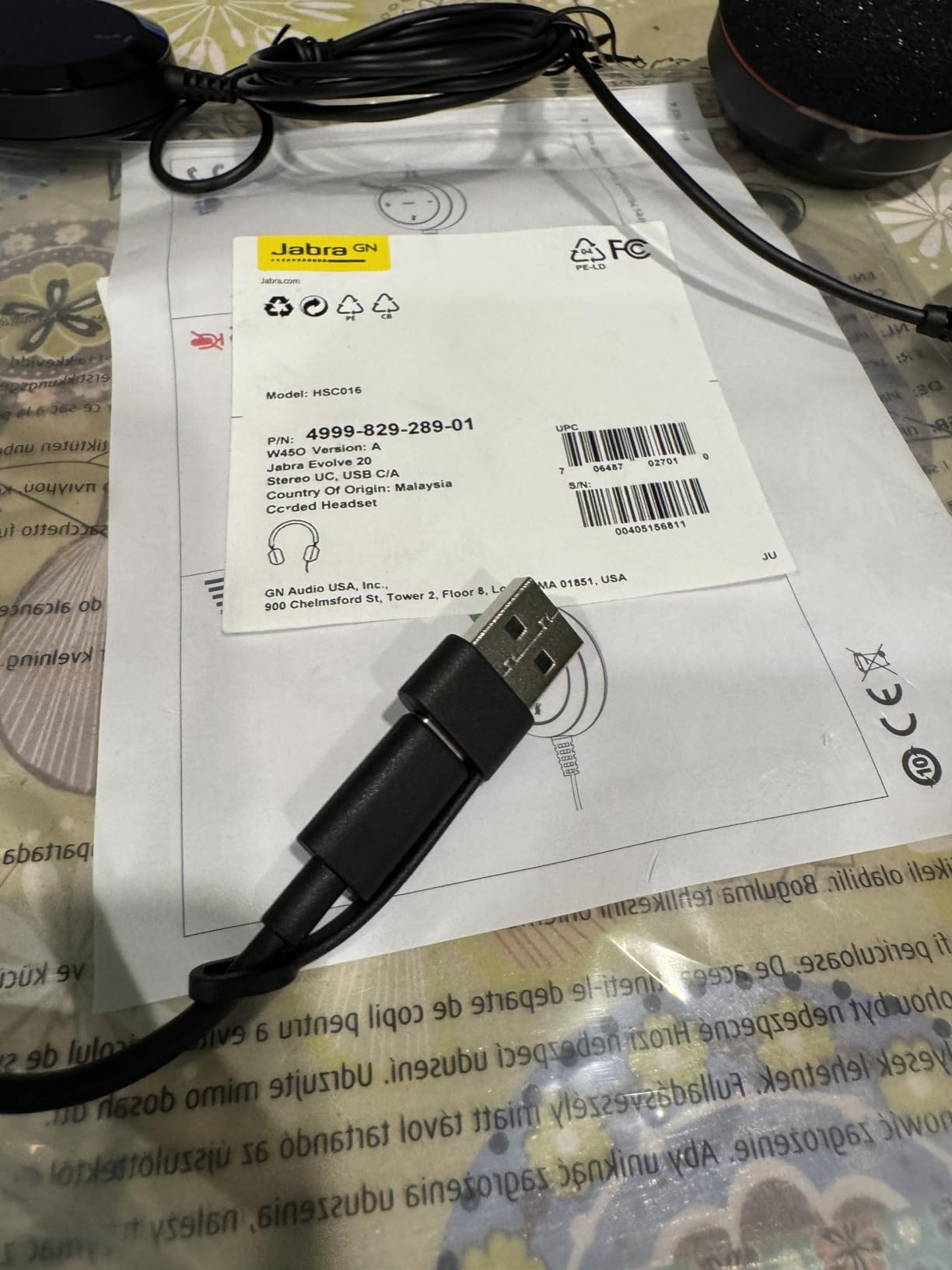 Jabra Evolve 20 Wired Headset (2025 Edition) - Dual-Ear Set for Office and Work from Home - Call Control - All Platforms - USB-C/A Connectivity - Black customer photo 2