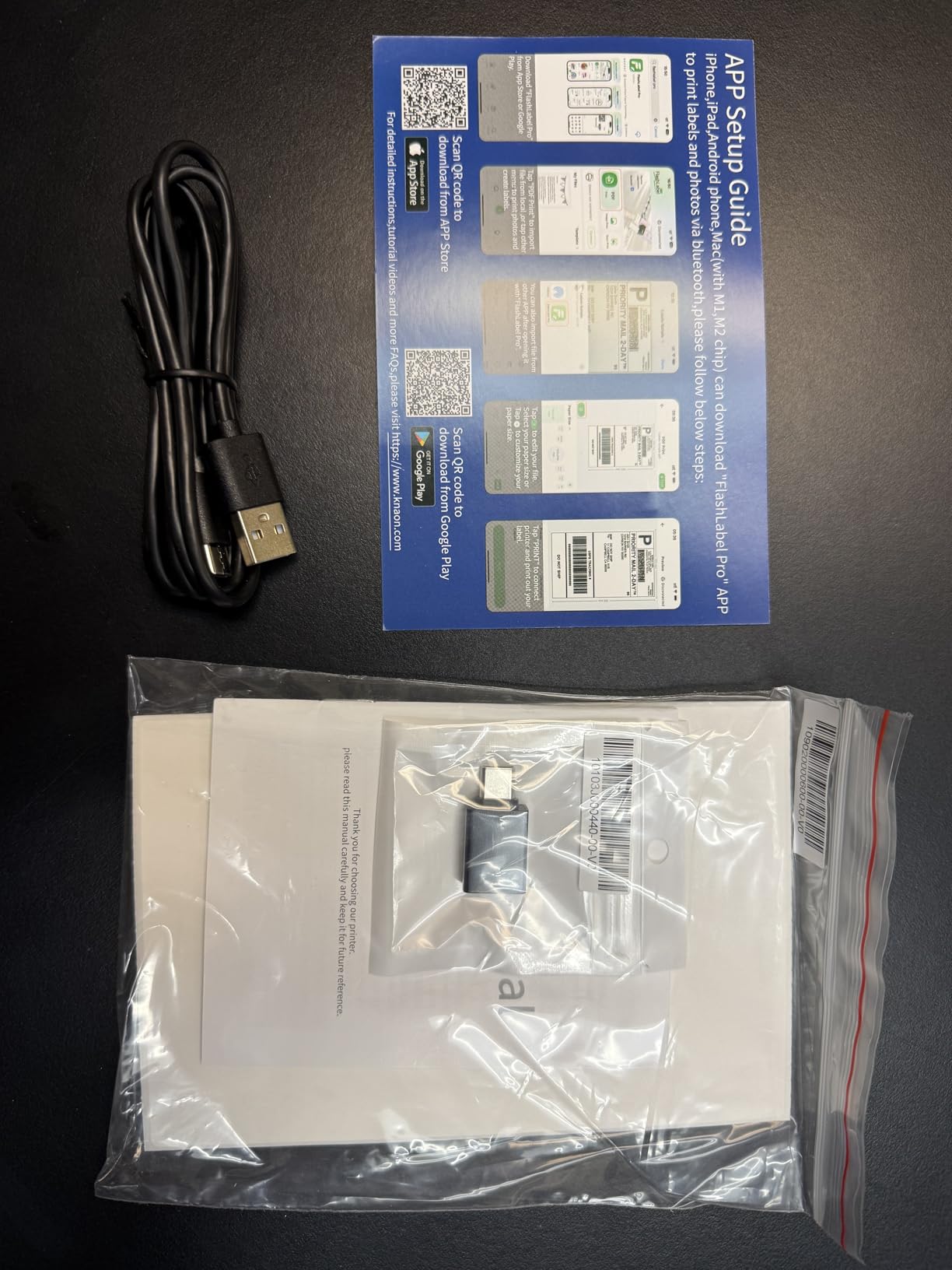 KNAON Shipping Thermal Label Printer, 4x6 Portable Label Printer, Bluetooth Label Maker for Small Business, Support iPhone, Android, Windows, Mac, Chromebook, Works with USPS, Etsy, Shopify & More, Black customer photo 2