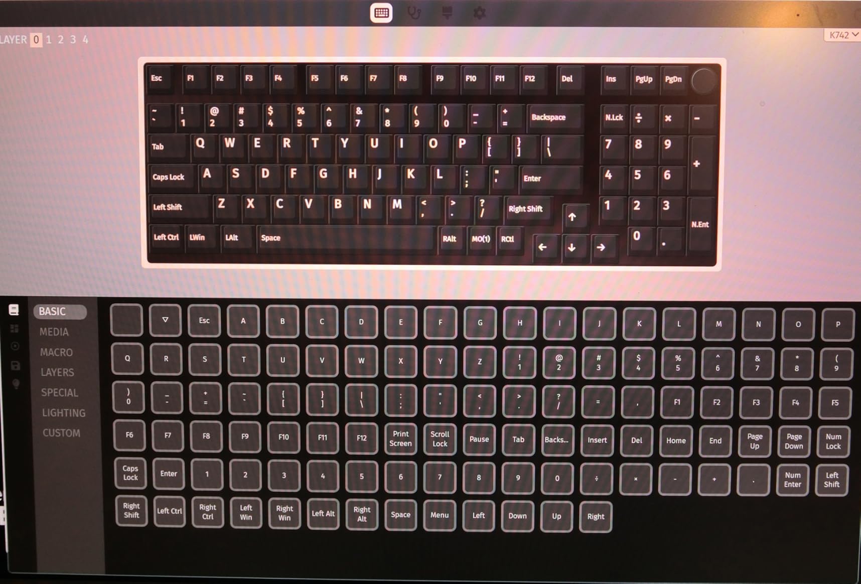 Redragon K742 Wireless Mechanical Gaming Keyboard with Knob, Bluetooth 5.0/2.4GHz/USB C Wired Creamy Keyboard with Number Pad for PC Computer, RGB Backlits, Hot-Swappable with Linear Switches (Black) customer photo 1